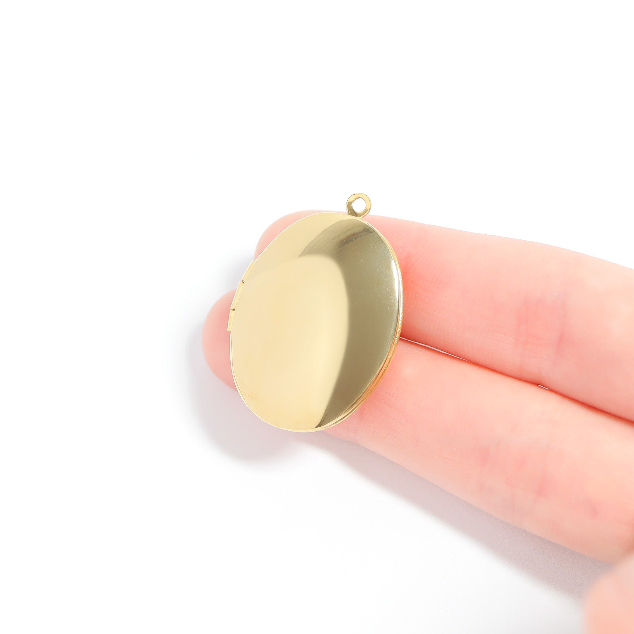 18K Gold PVD Stainless Steel Oval Locket / PDL0243、mySite、dreamappss