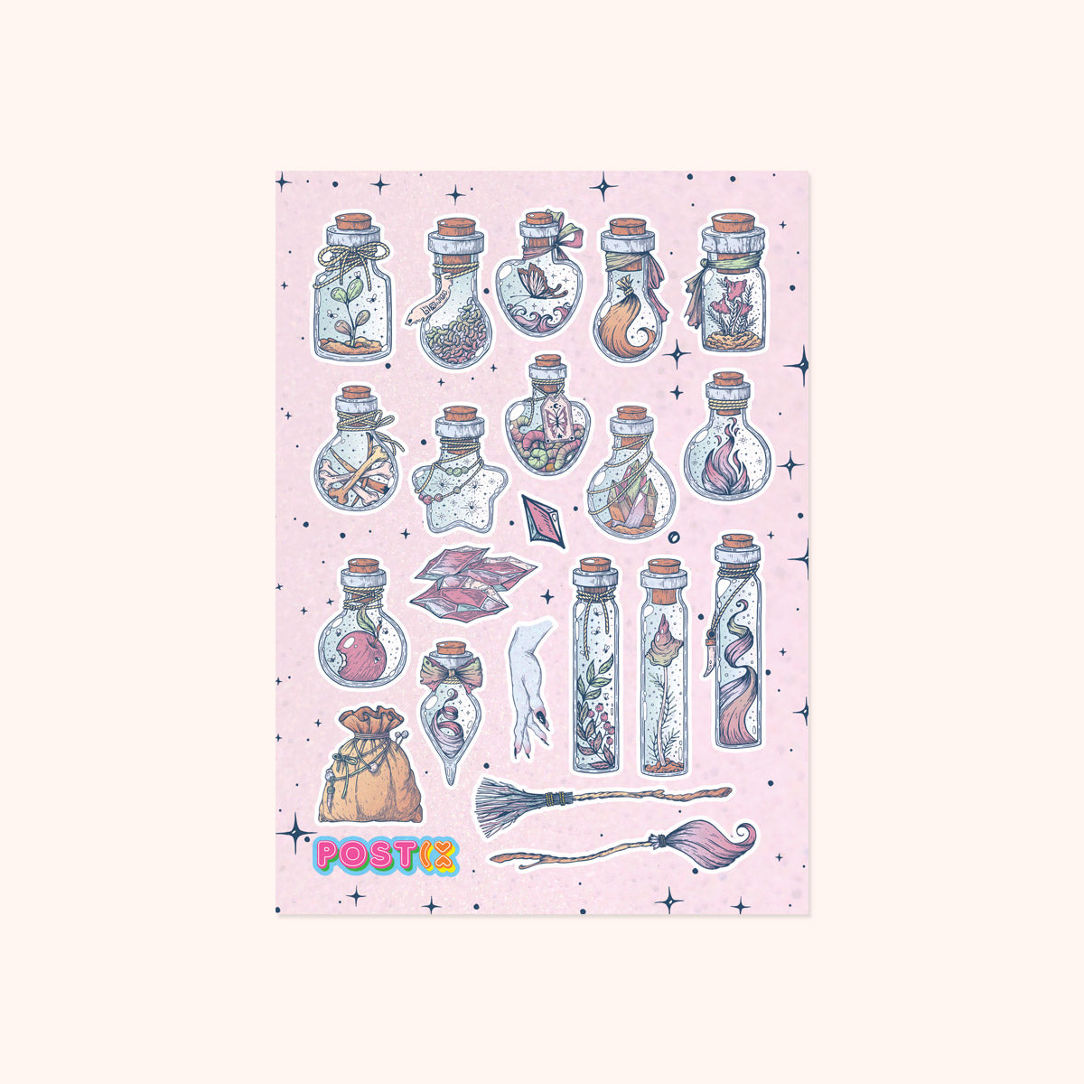  Witch's Potions Glitter Sticker Sheet、mySite、ghnorth