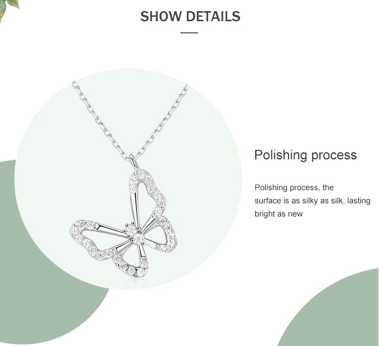 Elegant Butterfly Necklaces and Ring in Fine 925 Sterling Silver with CZ、mySite、g9winljtr