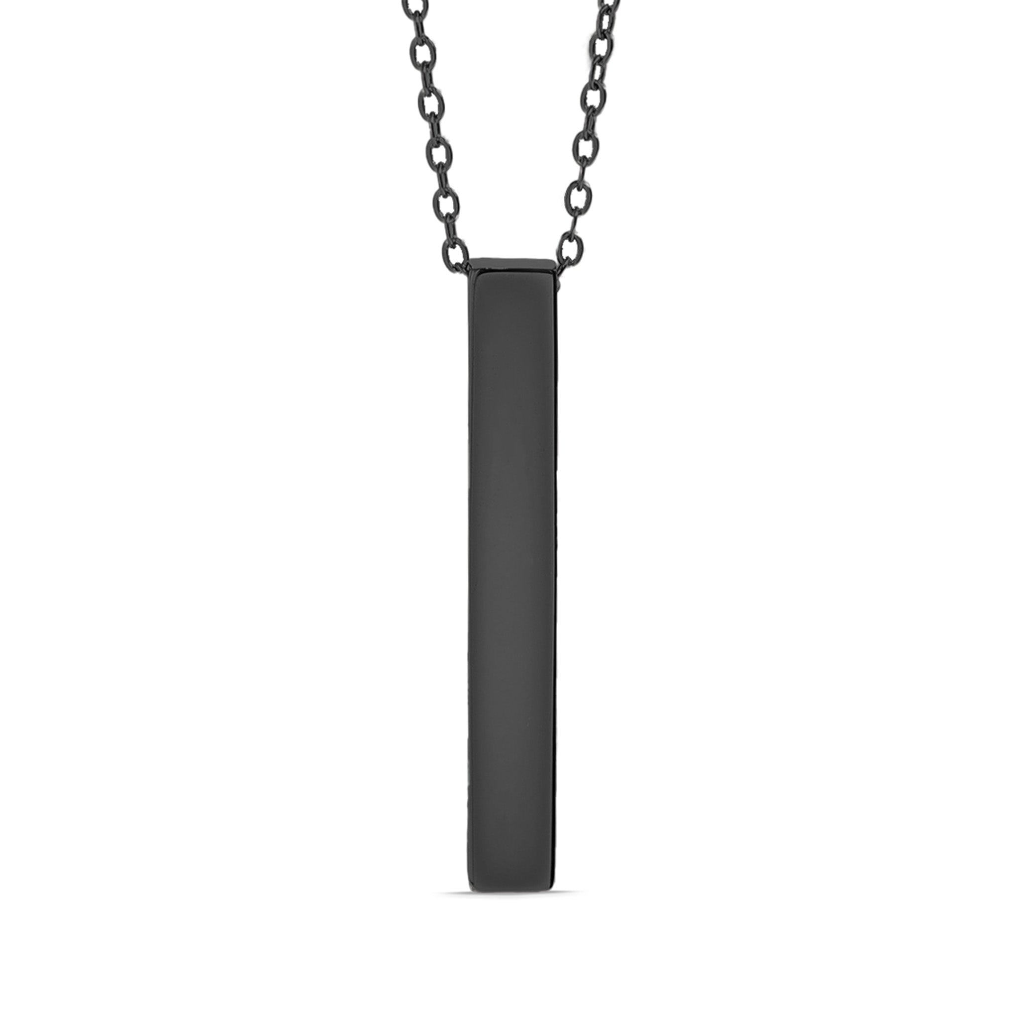 18K Gold PVD Stainless Steel Large Square 4-Sided Vertical Bar Polished Necklace / SBB0123、mySite、dreamappss