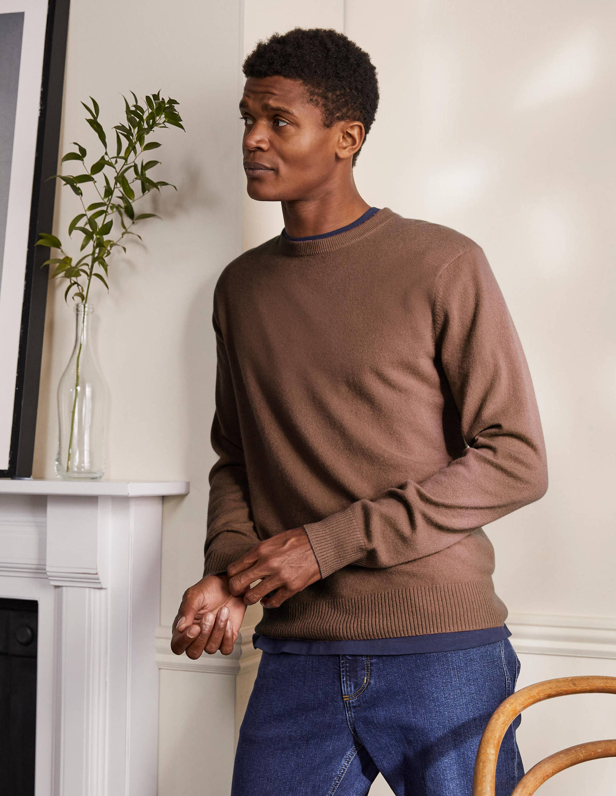  Cashmere Crew Neck Sweater-Cacao、mySite、ashleygrahame