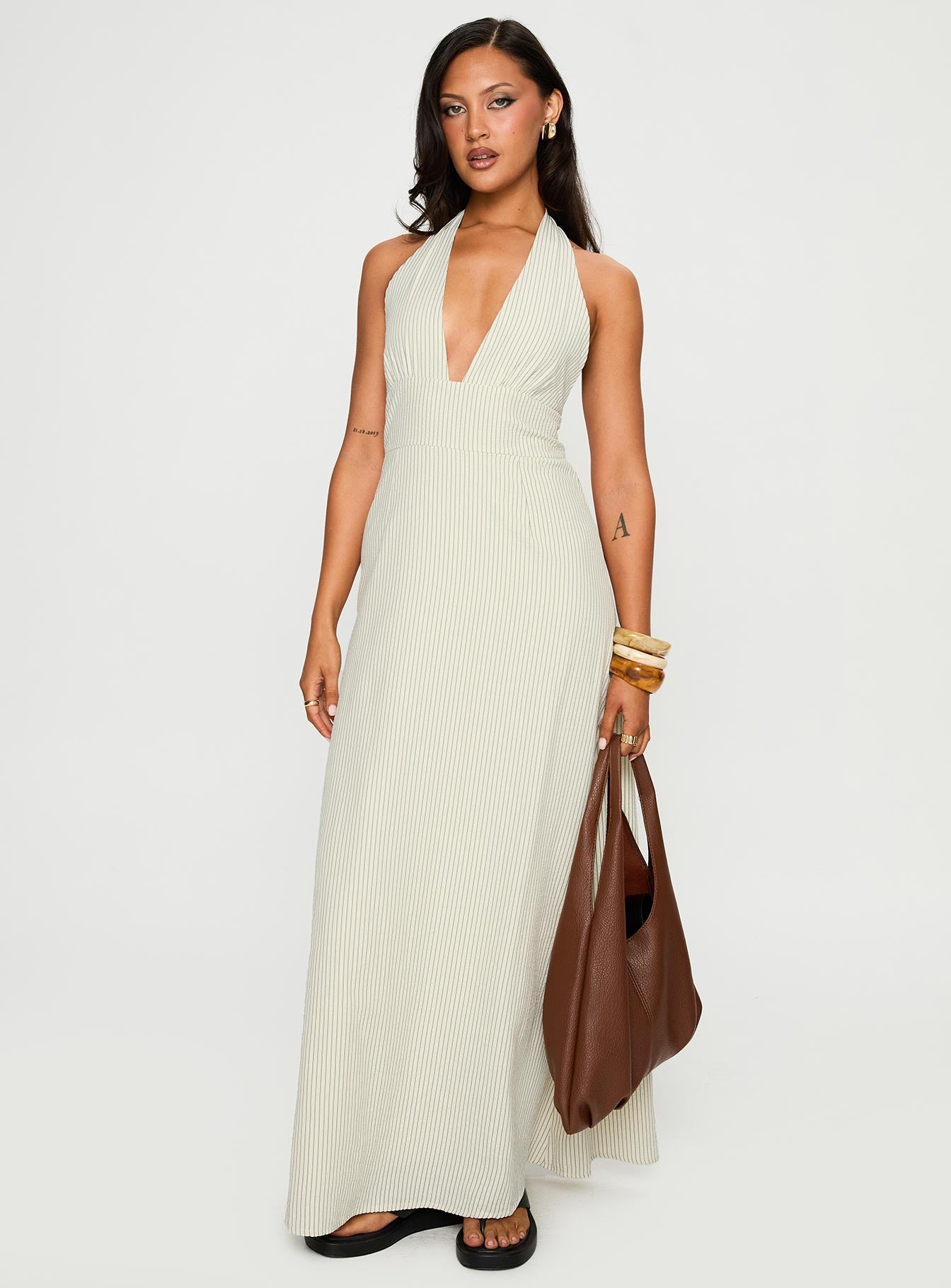 Caralyn Halter Maxi Dress Multi Stripe、mySite、solidvoid