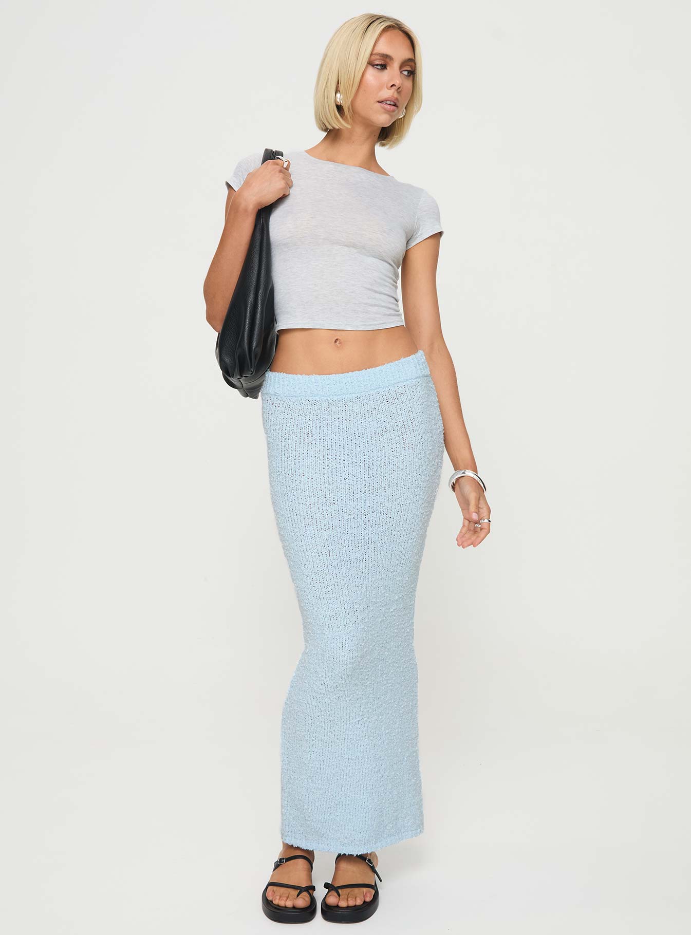 Ponce Boucle Maxi Skirt Light Blue、mySite、solidvoid