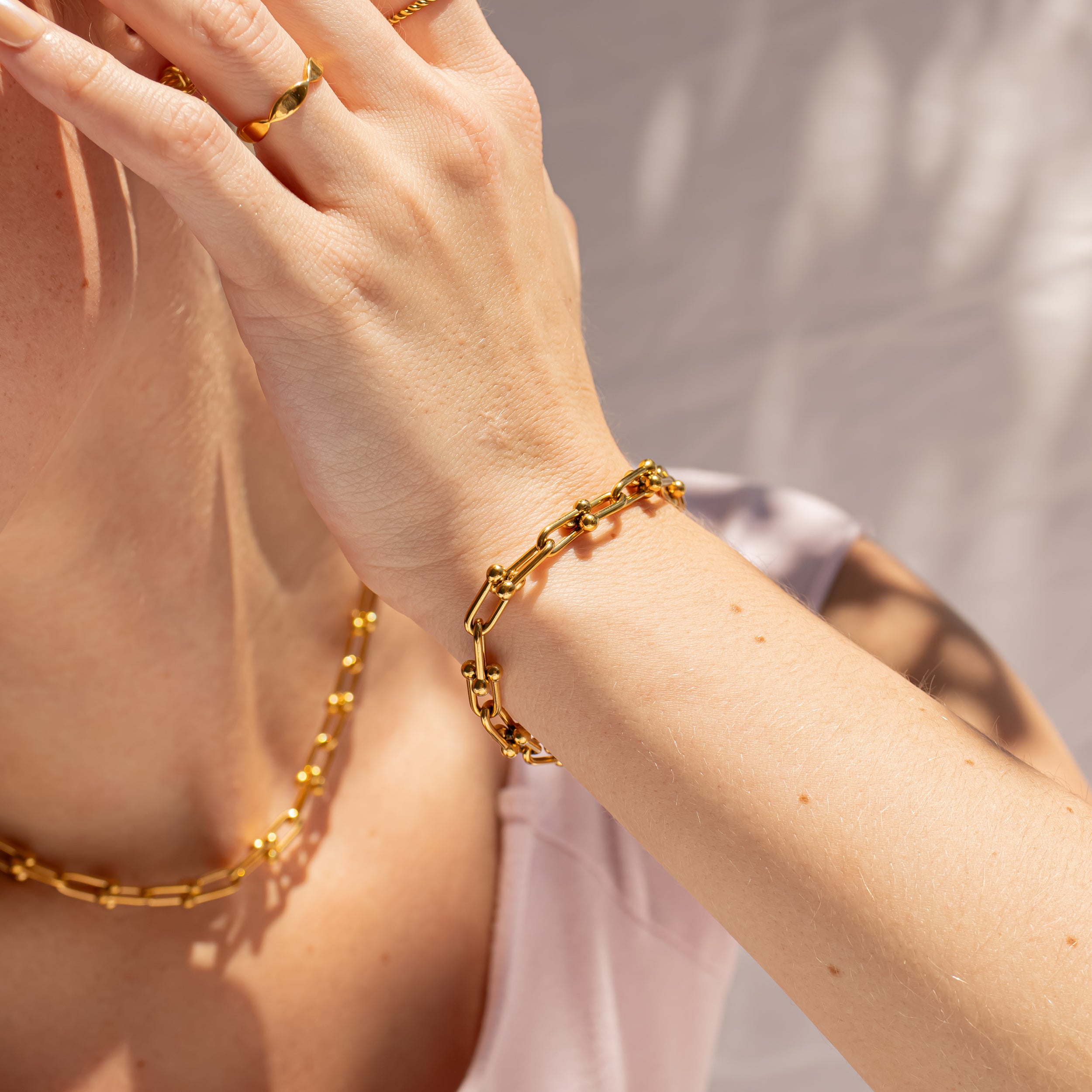 18K Gold PVD Stainless Steel Hardware Bracelet / BRJ1056、mySite、dreamappss