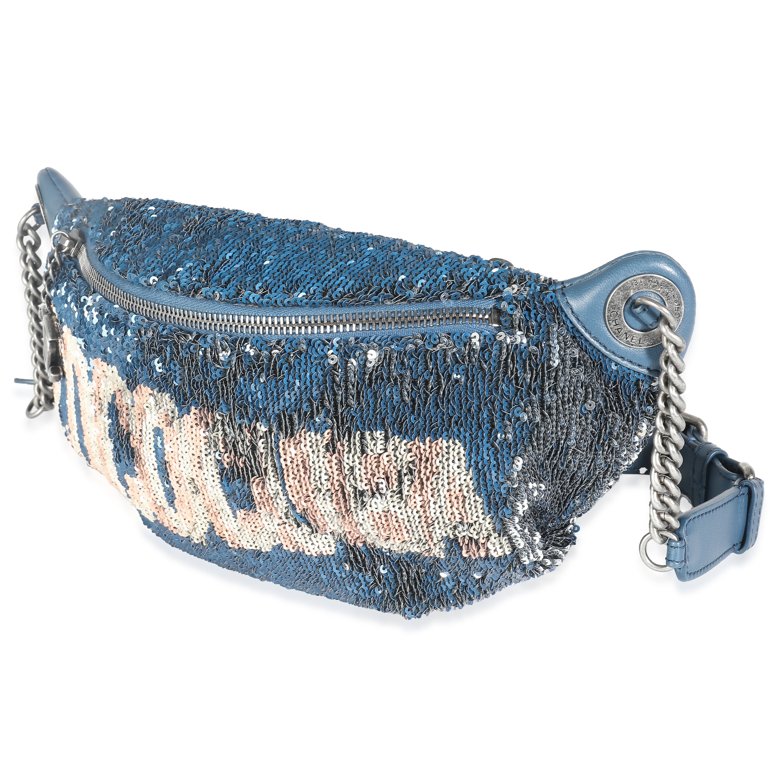 Blue Pink Sequin Coco Cuba Waist Belt Bag、mySite、garagedoors4me