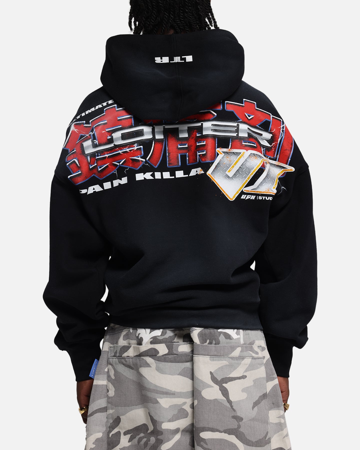 Loiter Fighter Zip Up Hoodie Washed Black、mySite、zt4zffjzw