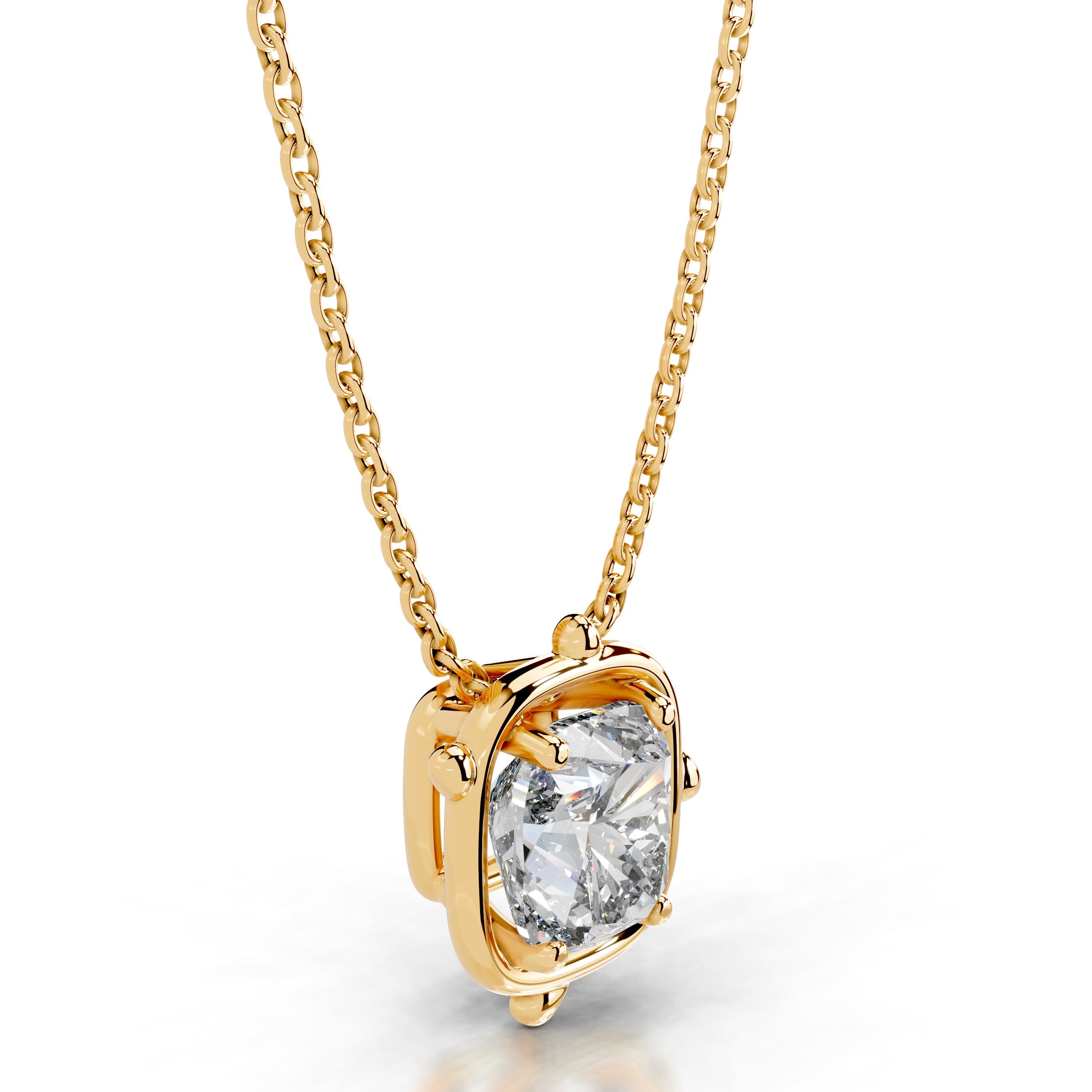 Rooted in Love Cushion Lab Grown Diamond Necklace - 18K Yellow Gold、mySite、hinf8tx79