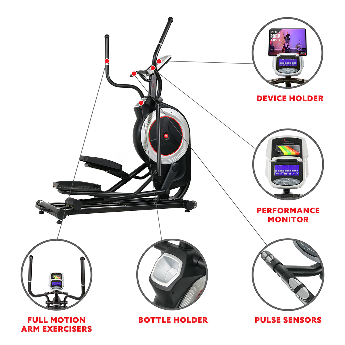  Motorized Elliptical Machine Trainer w/ Heart Rate Monitoring、mySite、ghnorth