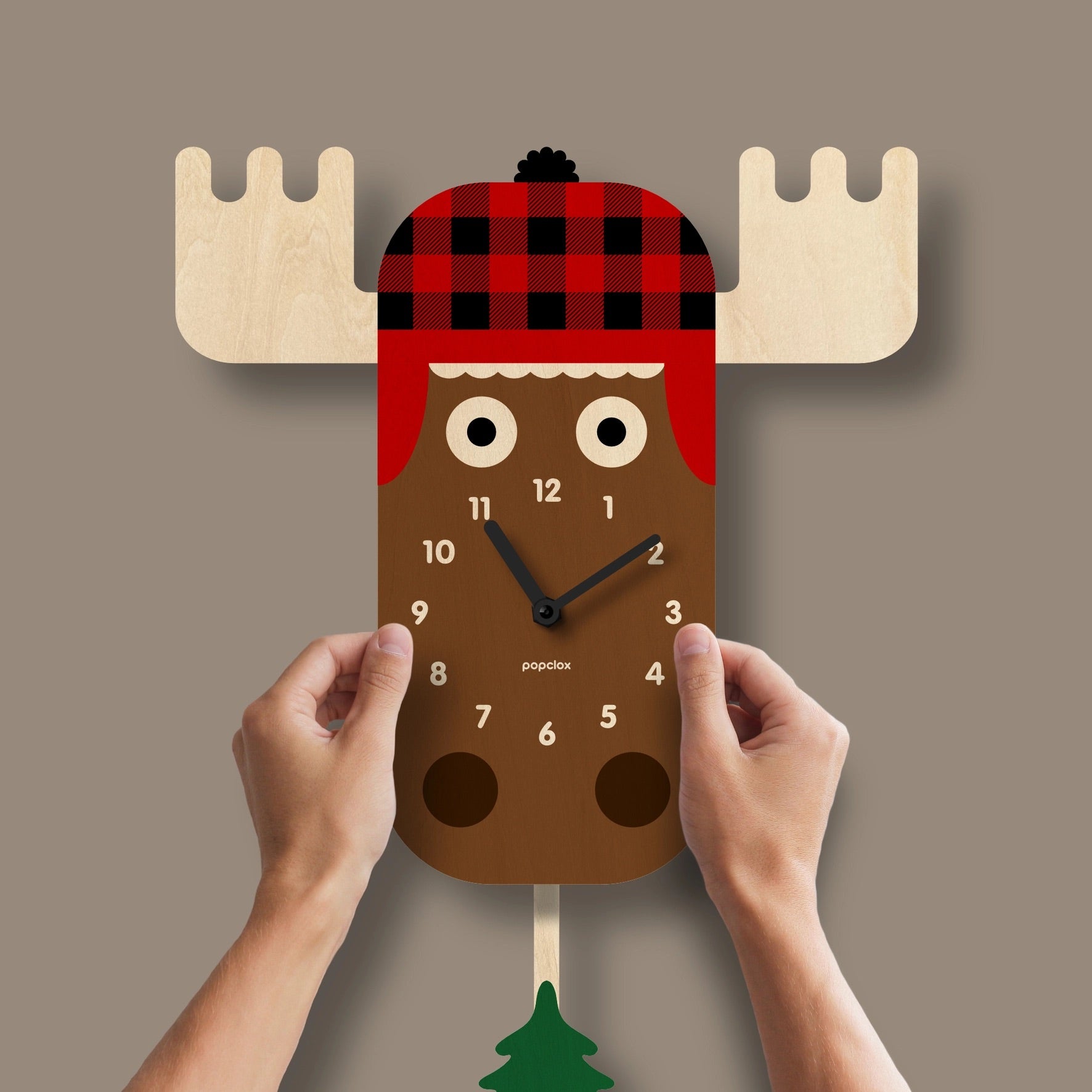 Moose Pendulum Clock - Wood、mySite、g9winljtr