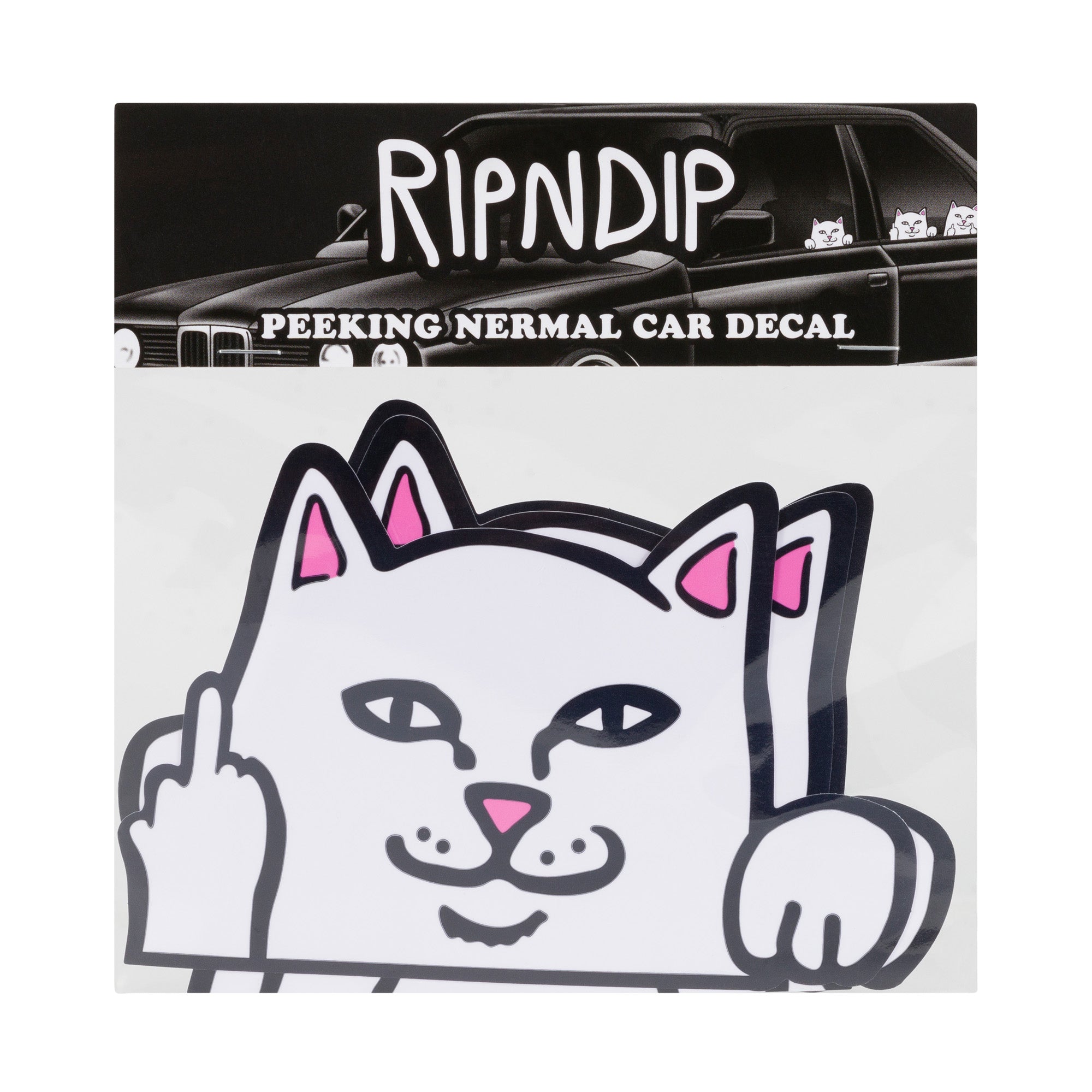  Peeking Nermal Car Sticker Pack (White)、mySite、merchandisen