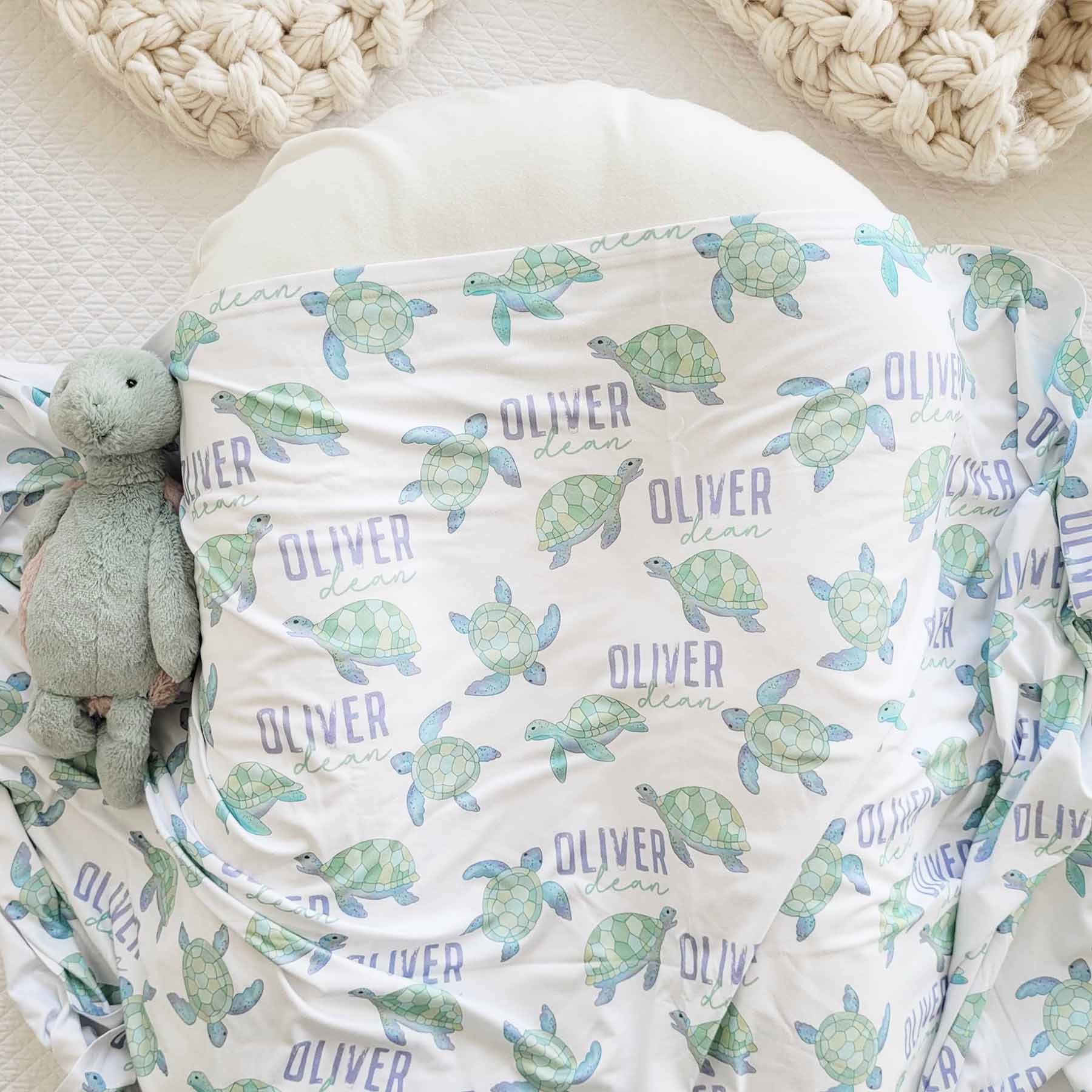  Totally Turtles Personalized Swaddle Blanket、mySite、layawaytickets