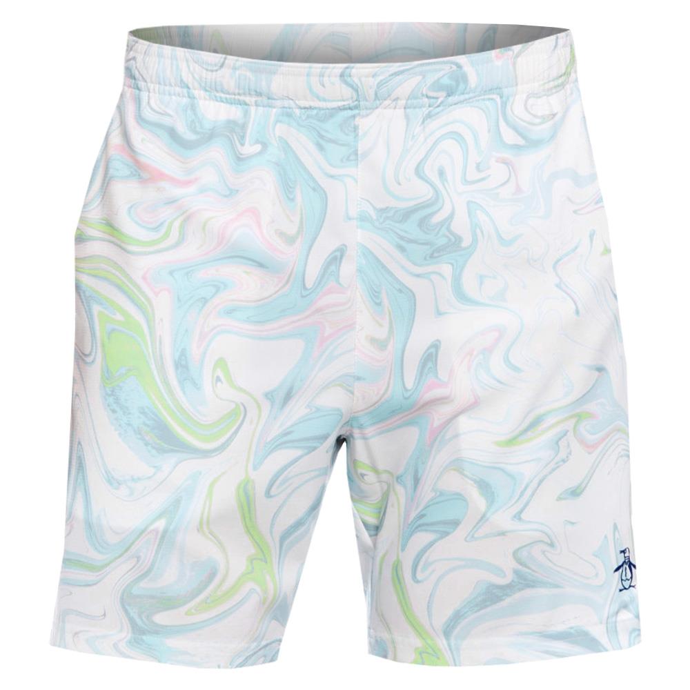 Penguin Men's 7 Marble Print Short - Bright White/Mix