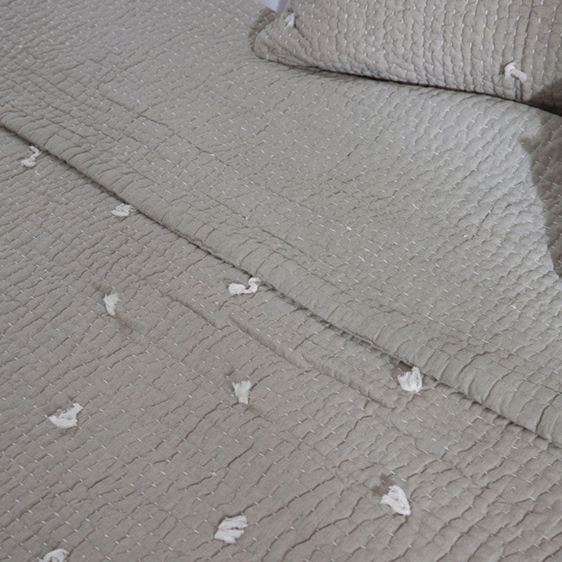 Cotton Bedspread with Pillow Covers | Beige | Set of 3、mySite、camillekostekn