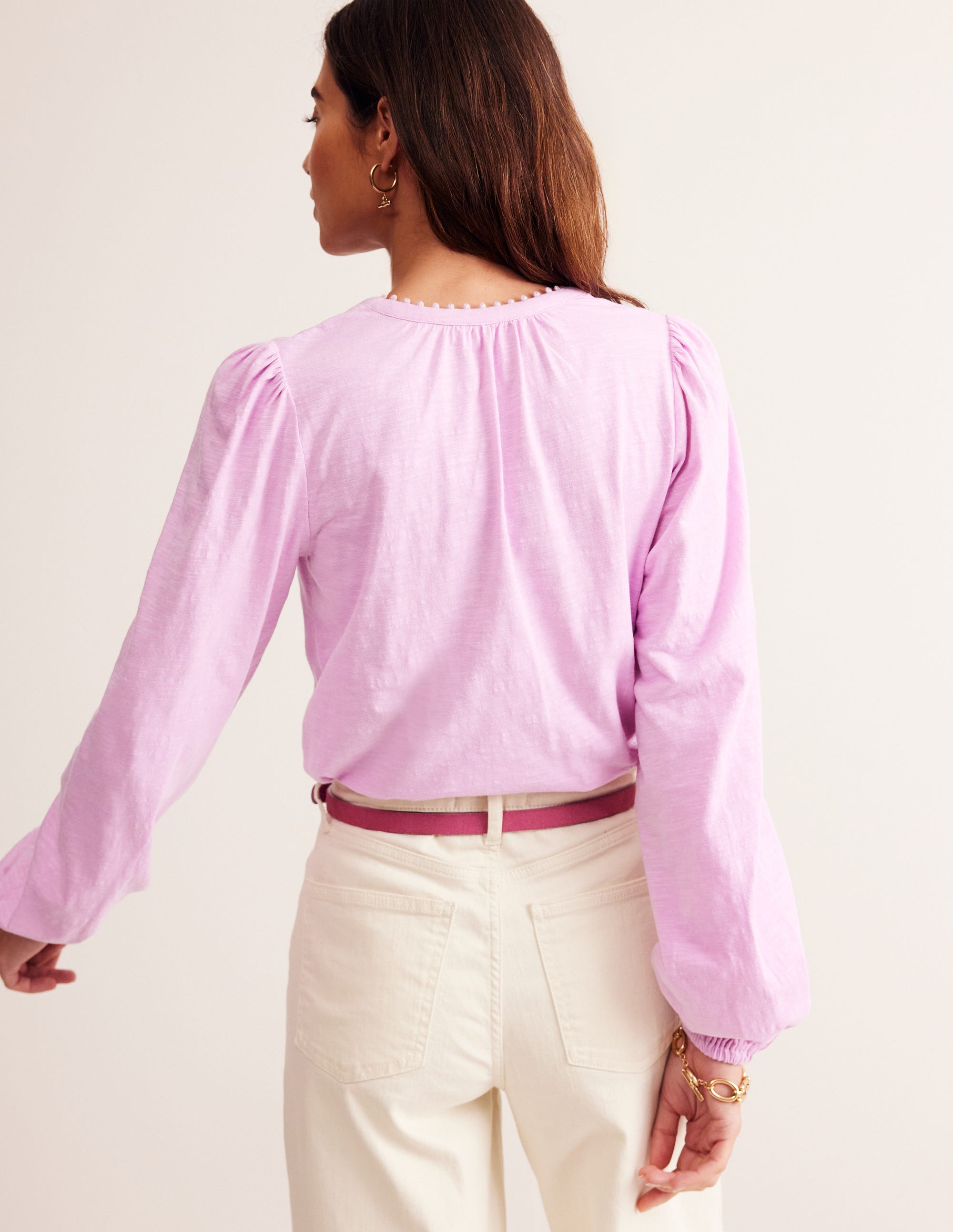  Ali Long Sleeve Pom Top-Soft Lavendar、mySite、ashleygrahame