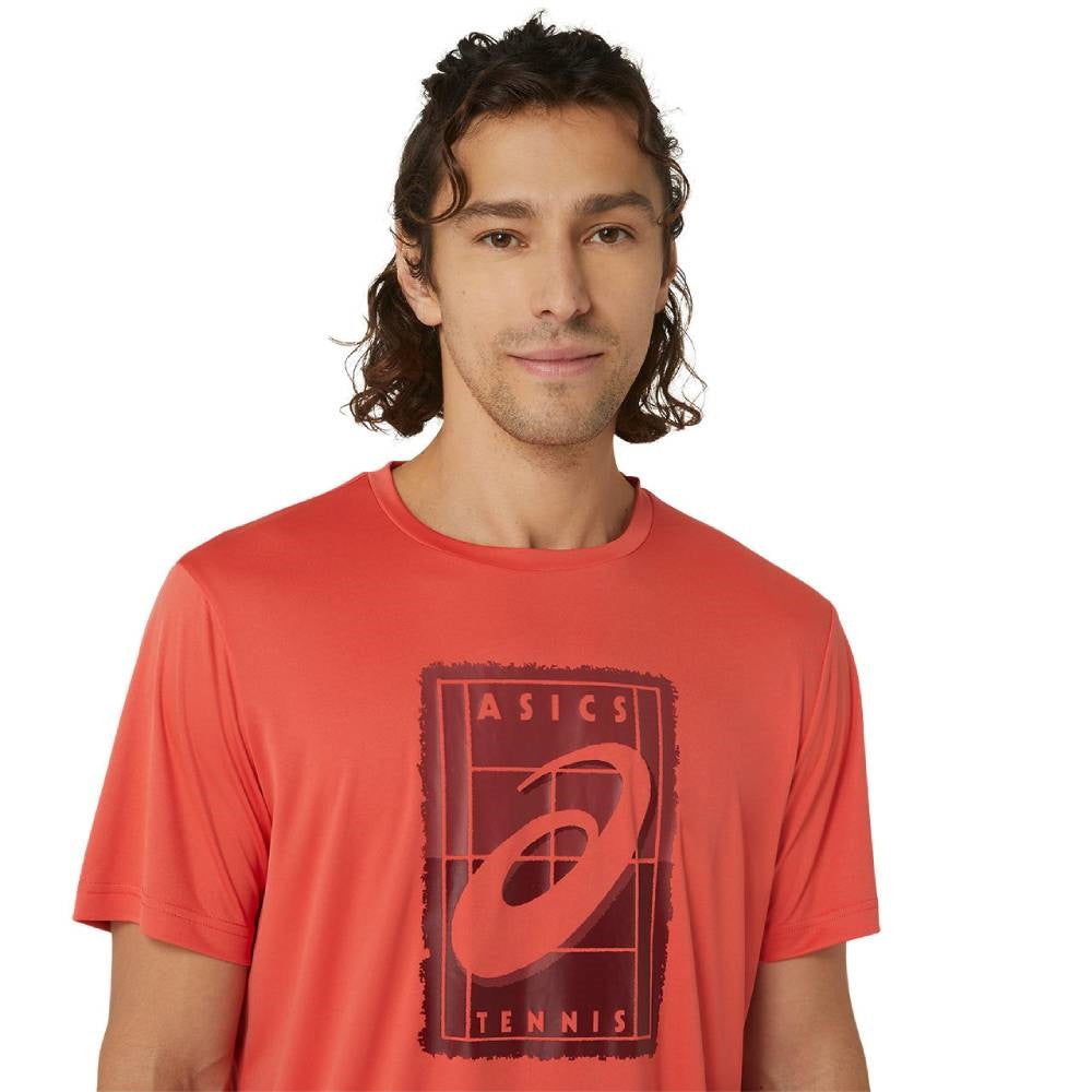 Asics Men's Court GS Graphic Tee Top (Red)