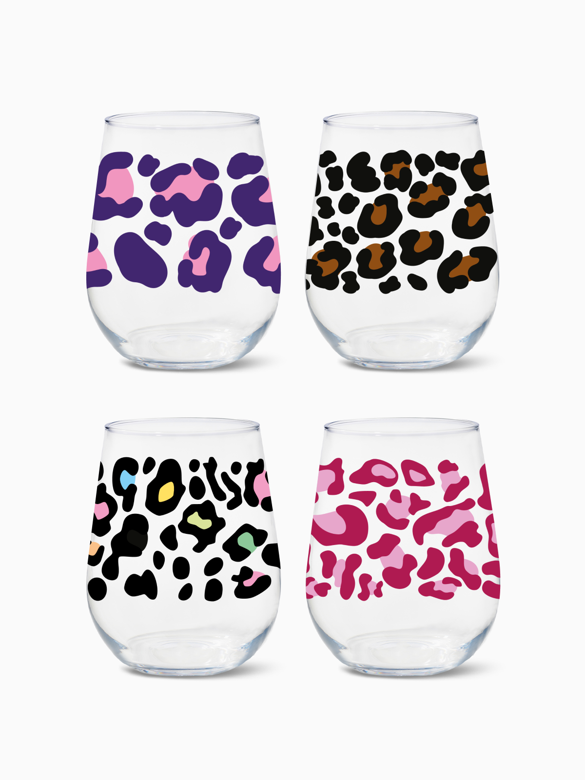 Leopard - RESERVE 16oz Stemless Wine Tritan Copolyester Glass、mySite、camillekostekn