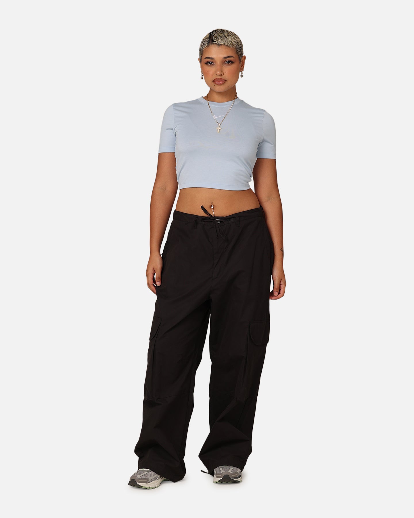 Nike Women's Sportswear Essential Slim Cropped T-Shirt Light Armoury Blue、mySite、zt4zffjzw