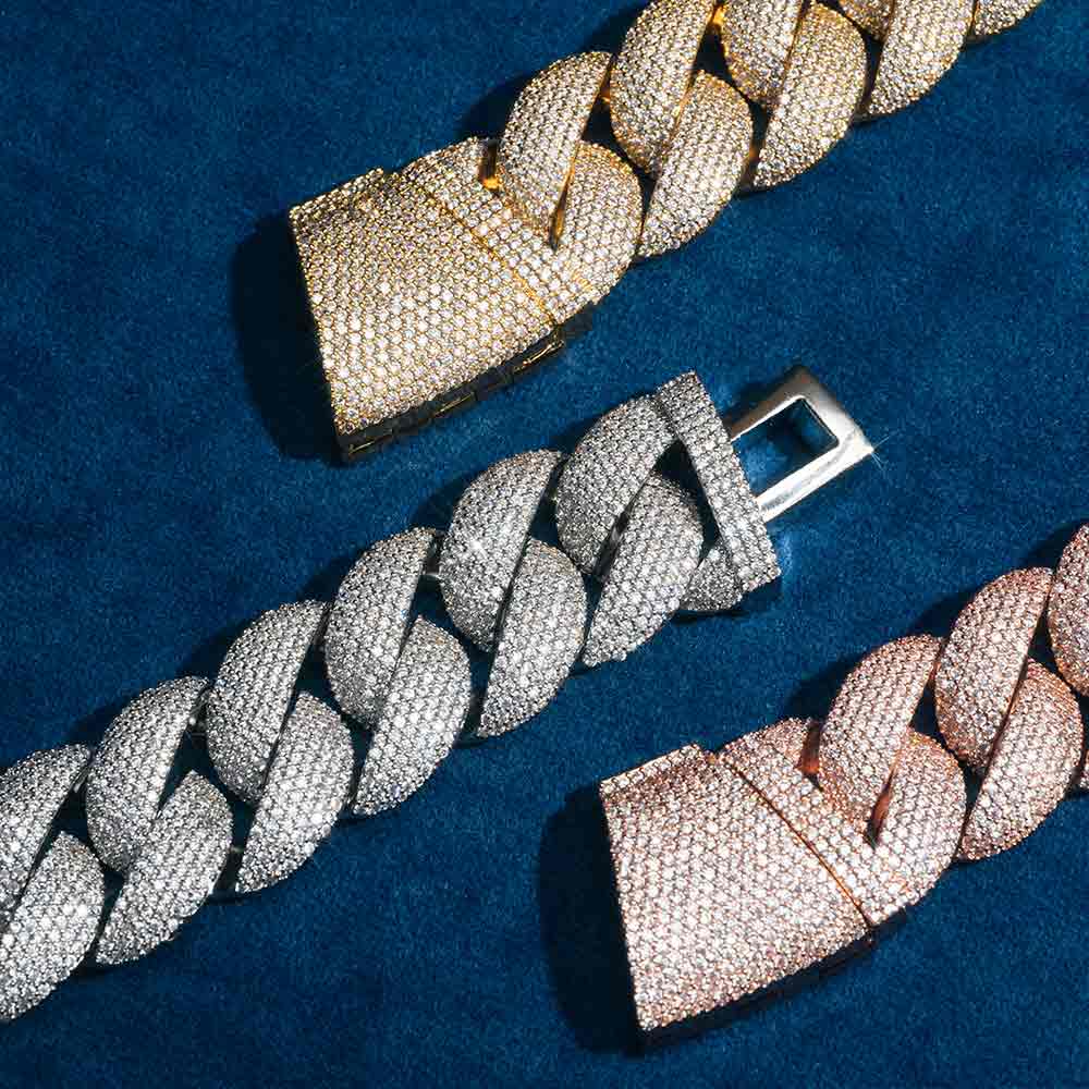 22MM Moissanite 6-Row Miami Cuban Link Bracelet 14K Gold、mySite、hinf8tx79