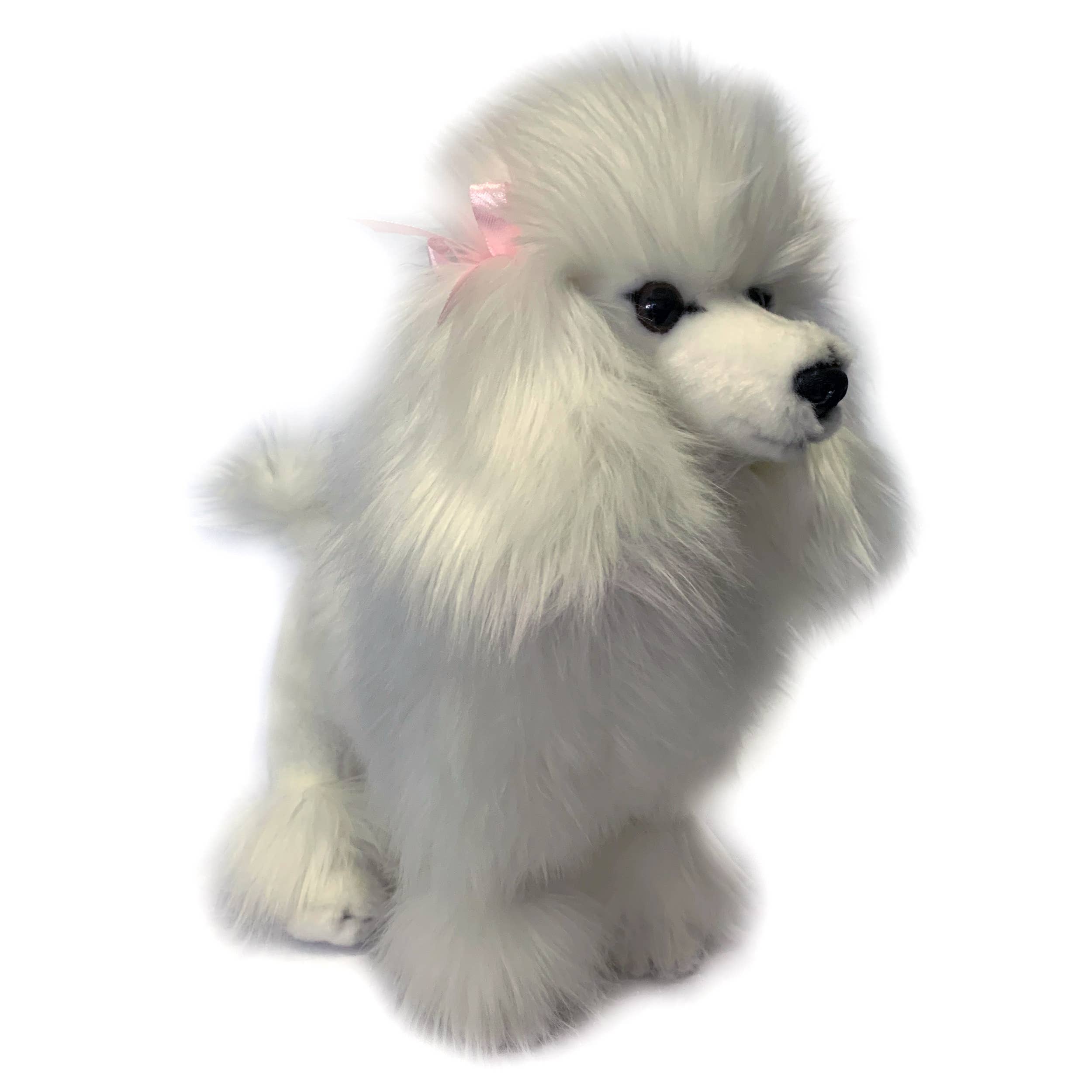 White Show Poodle Plush Stuffed Puppy Dog 28cm Standing Lifelike Handmade、mySite、g9winljtr