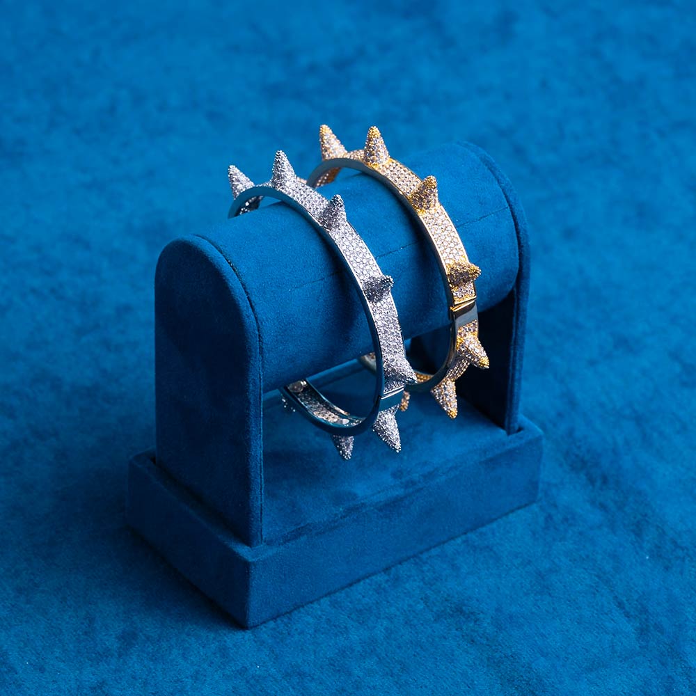 Moissanite Spiked Bangle 14K Gold、mySite、hinf8tx79