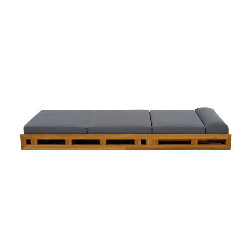LOUNGE CHAISE SET, ACACIA WOOD WITH WATER-RESISTANT LOUNGE CUSHIONS (CREAM & 4 INCH THICK) - MATCHING DARK GREY VERSION AVAILABLE、、eastwooduniform