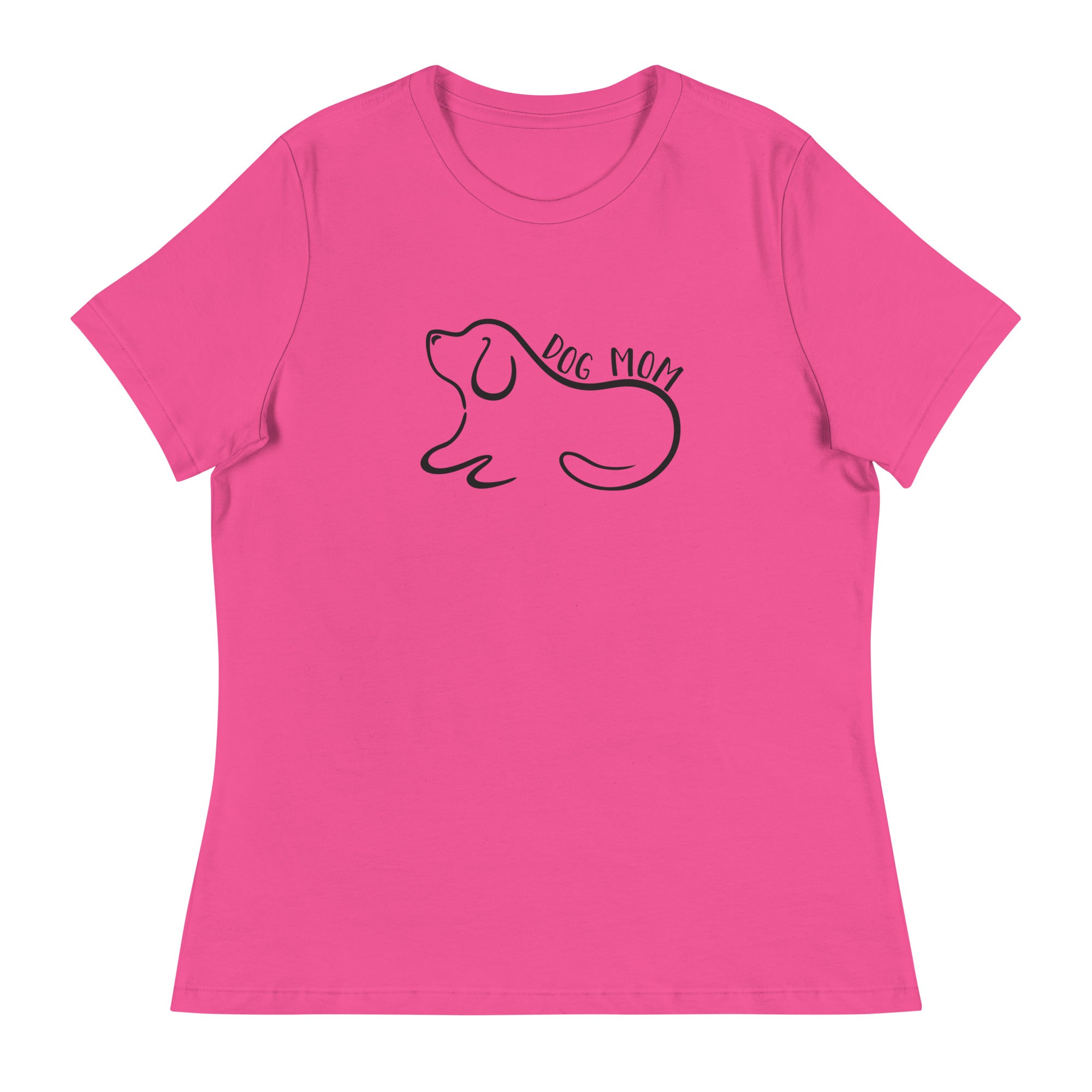 Dog Mom Outlined Women's Relaxed T-Shirt、mySite、camillekostekn