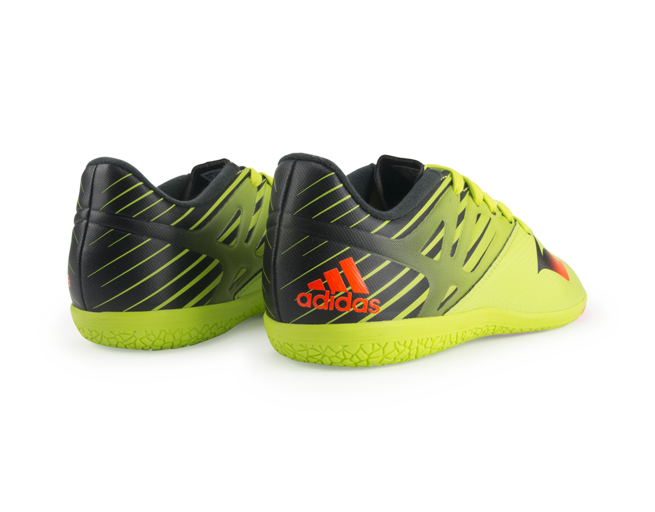 adidas Kids Messi 15.3 Indoor Soccer Shoes Semi Solar Slime/Solar Red/Black、mySite、noshort
