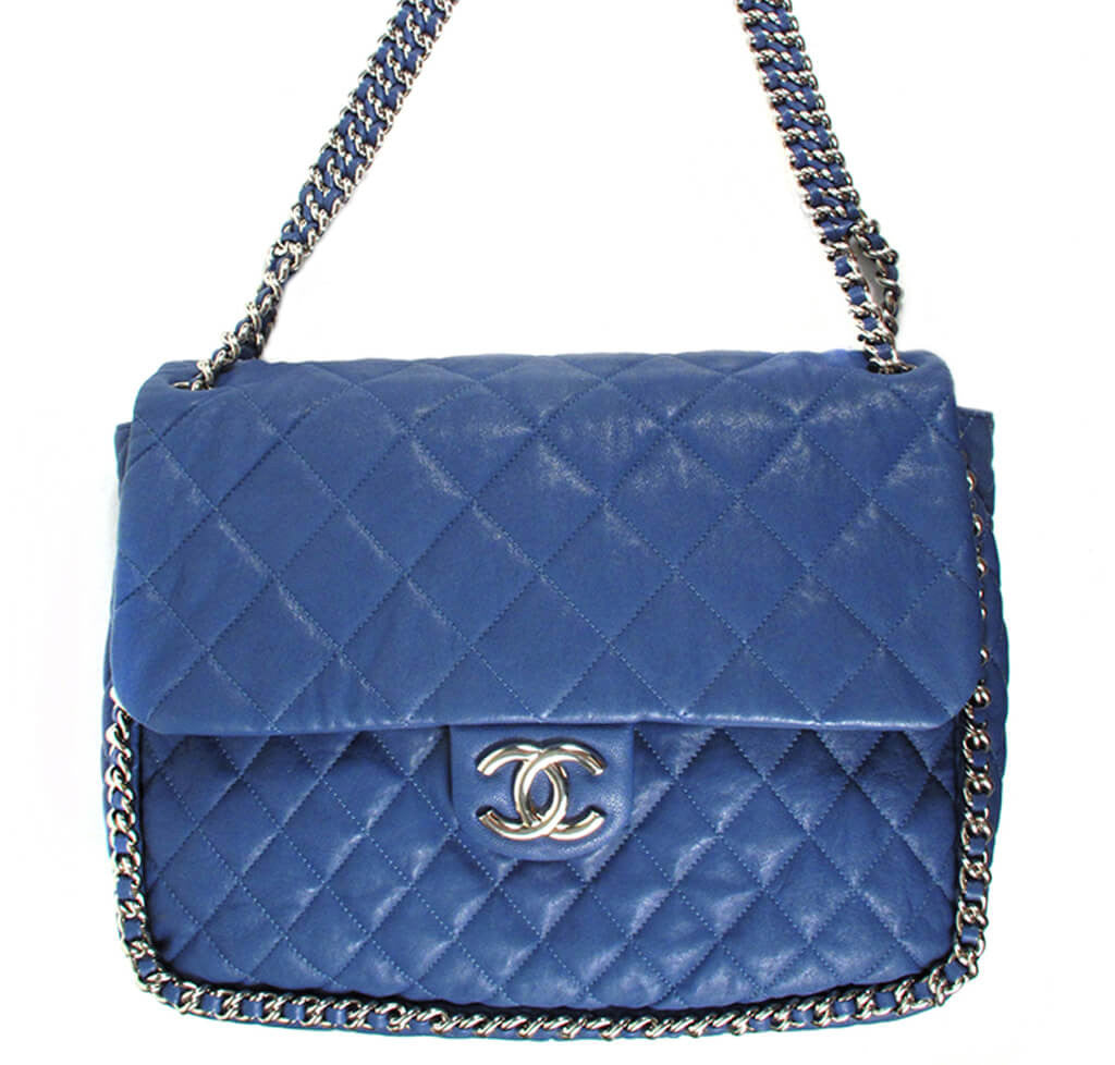 Chanel Maxi Flap Bag Blue Lambskin、mySite、garminoutage.com
