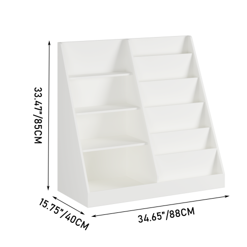 Kids Bookcase and Bookshelf, Multifunctional Bookcase with 3 Collapsible Fabric Drawers, Bookcase Display Stand, Toy Storage Organizer for Bedroom, Playroom, Hallway (White/Pink)、、casual