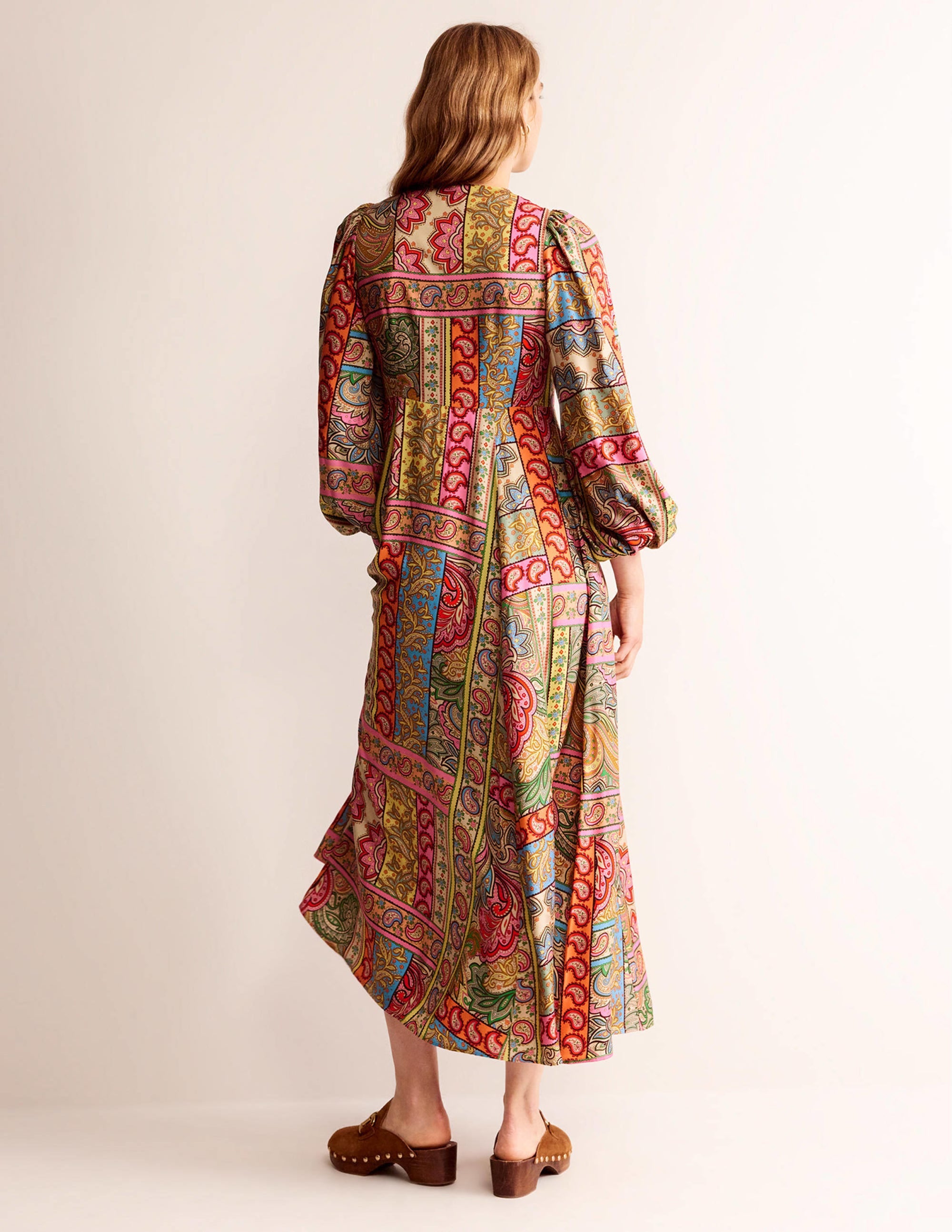  Blouson Sleeve Maxi Tea Dress-Multi, Patchwork、mySite、ashleygrahame