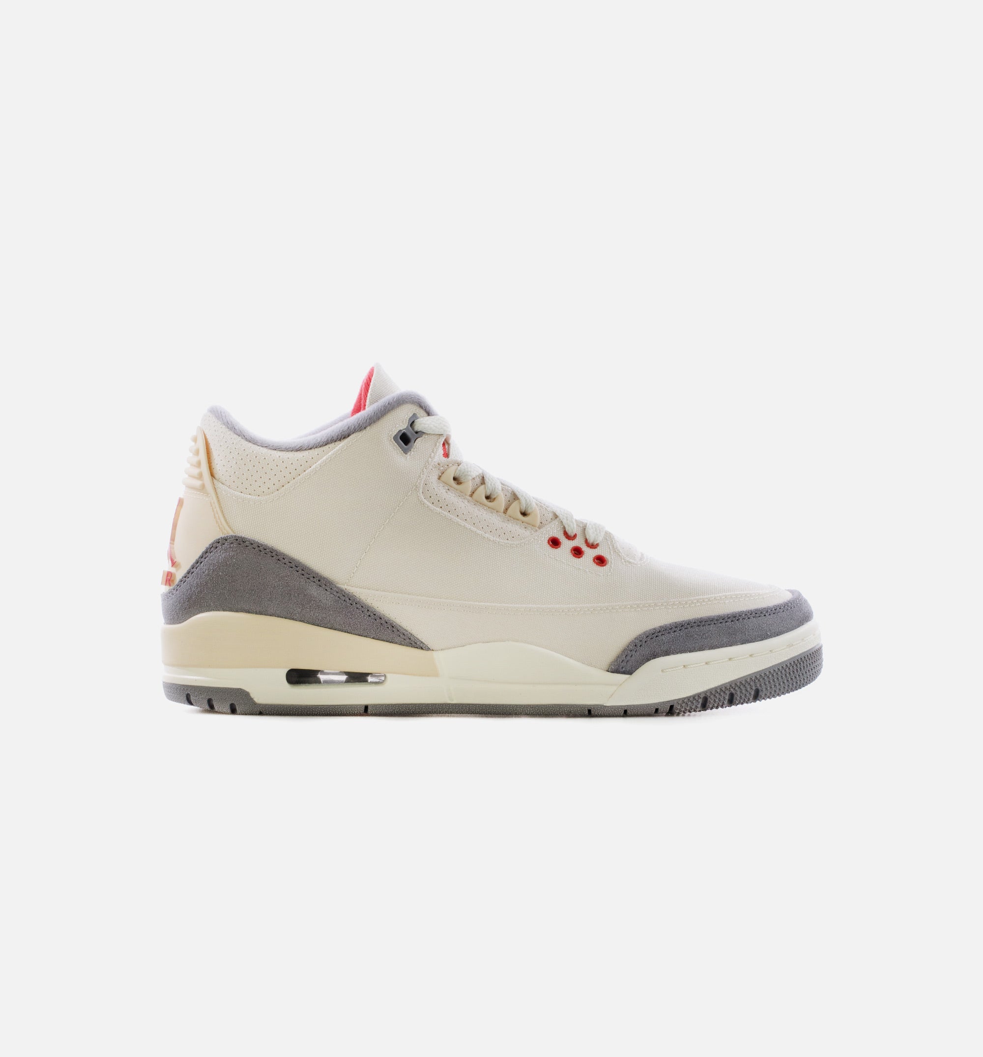 Air Jordan 3 Retro Muslin Mens Lifestyle Shoe - Sand/Red/Grey Limit One Per Customer、mySite、dreamappss