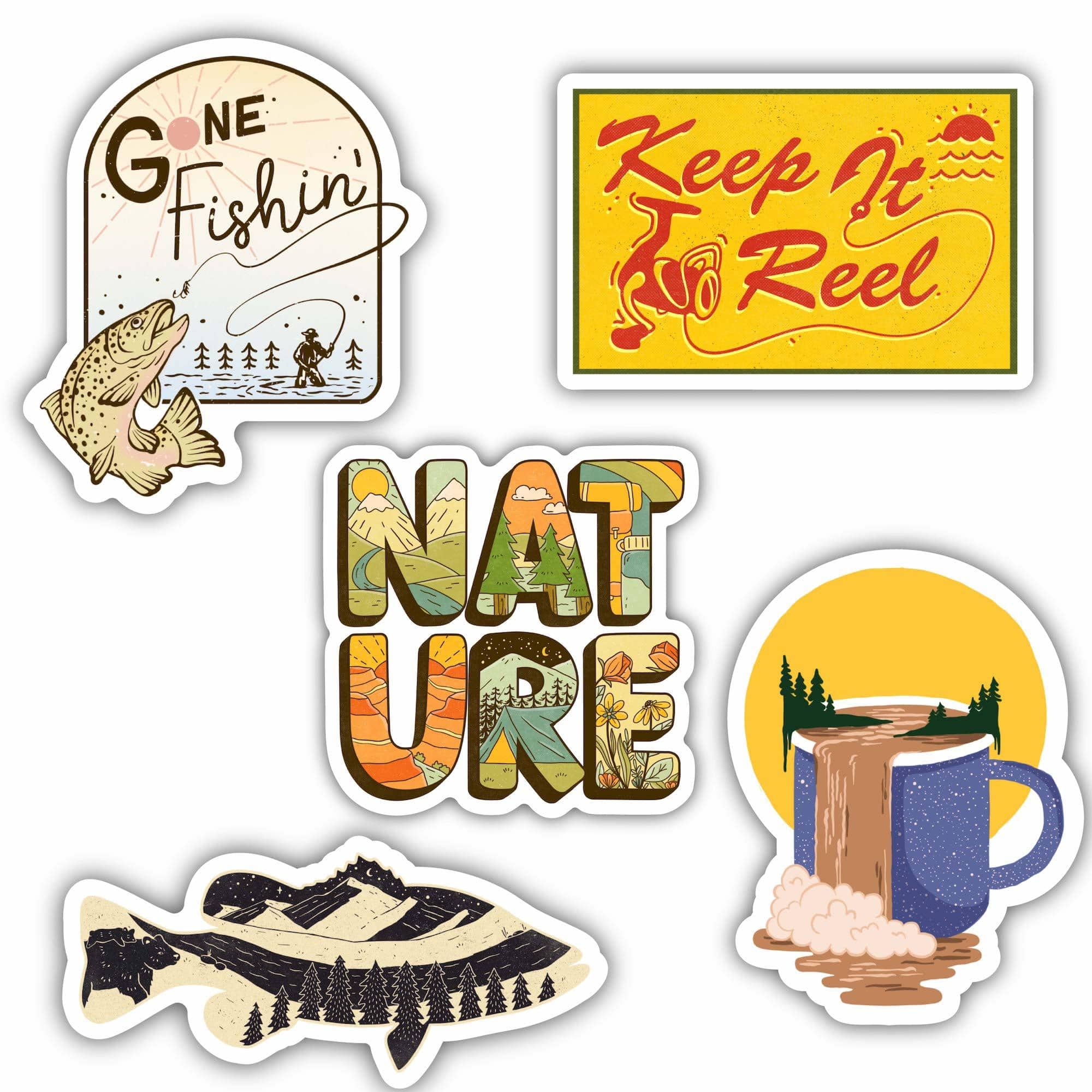  Fishing And Nature Stickers 5 Pack、mySite、elrpsem3k