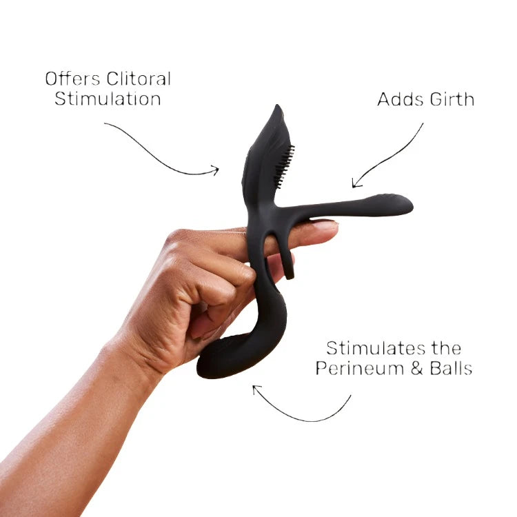 3 Way Lover Vibrating Cock Ring | 2 Motors | Clitoral & Anal Massager | Extra Girth、mySite、bottomscart