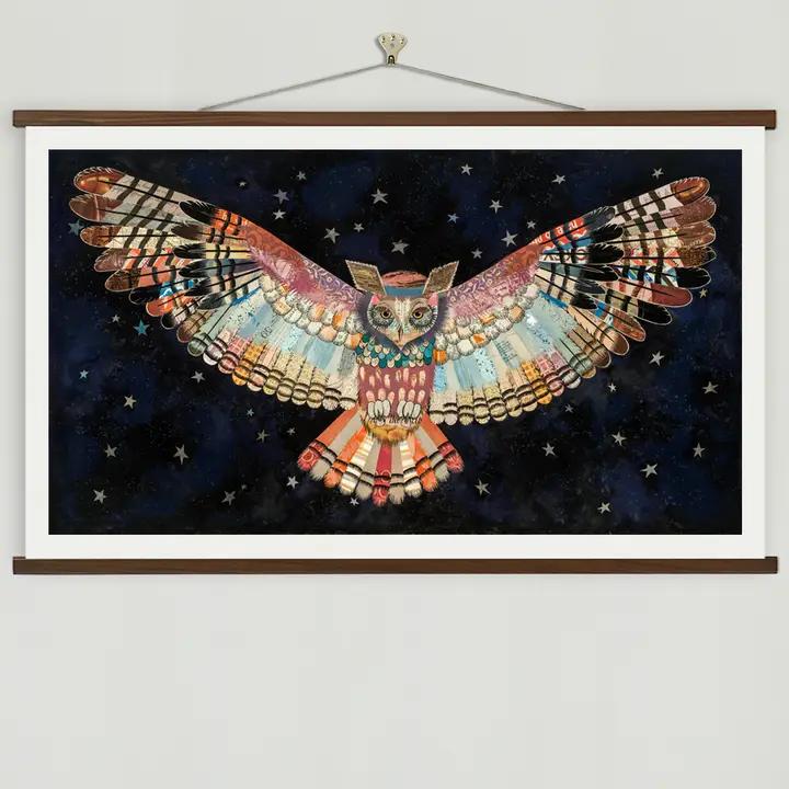 Art Print | Boho Owl Wall Art | the Protector, II、mySite、g9winljtr