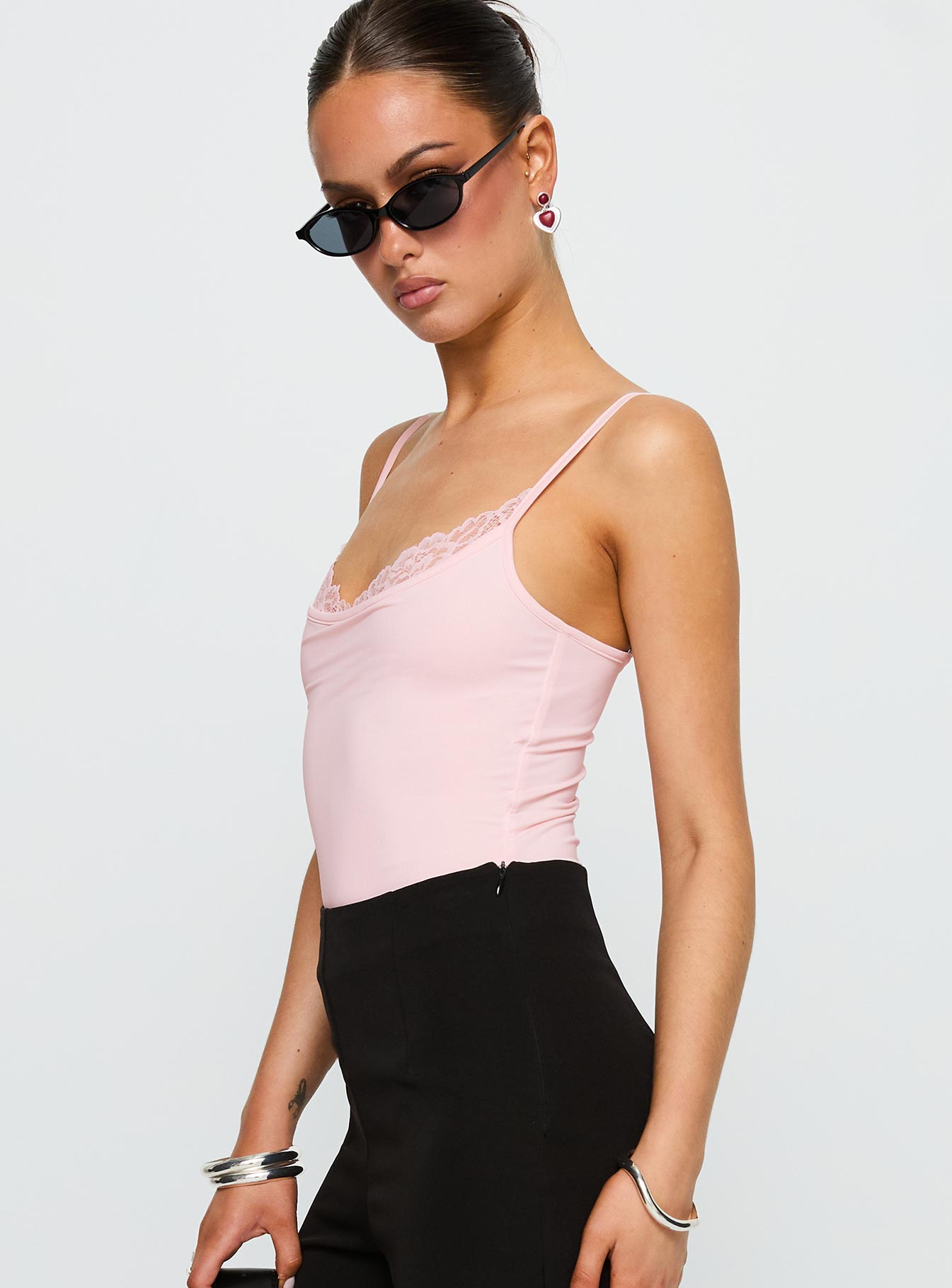 Aetherial Lace Detail Bodysuit Pink、mySite、solidvoid