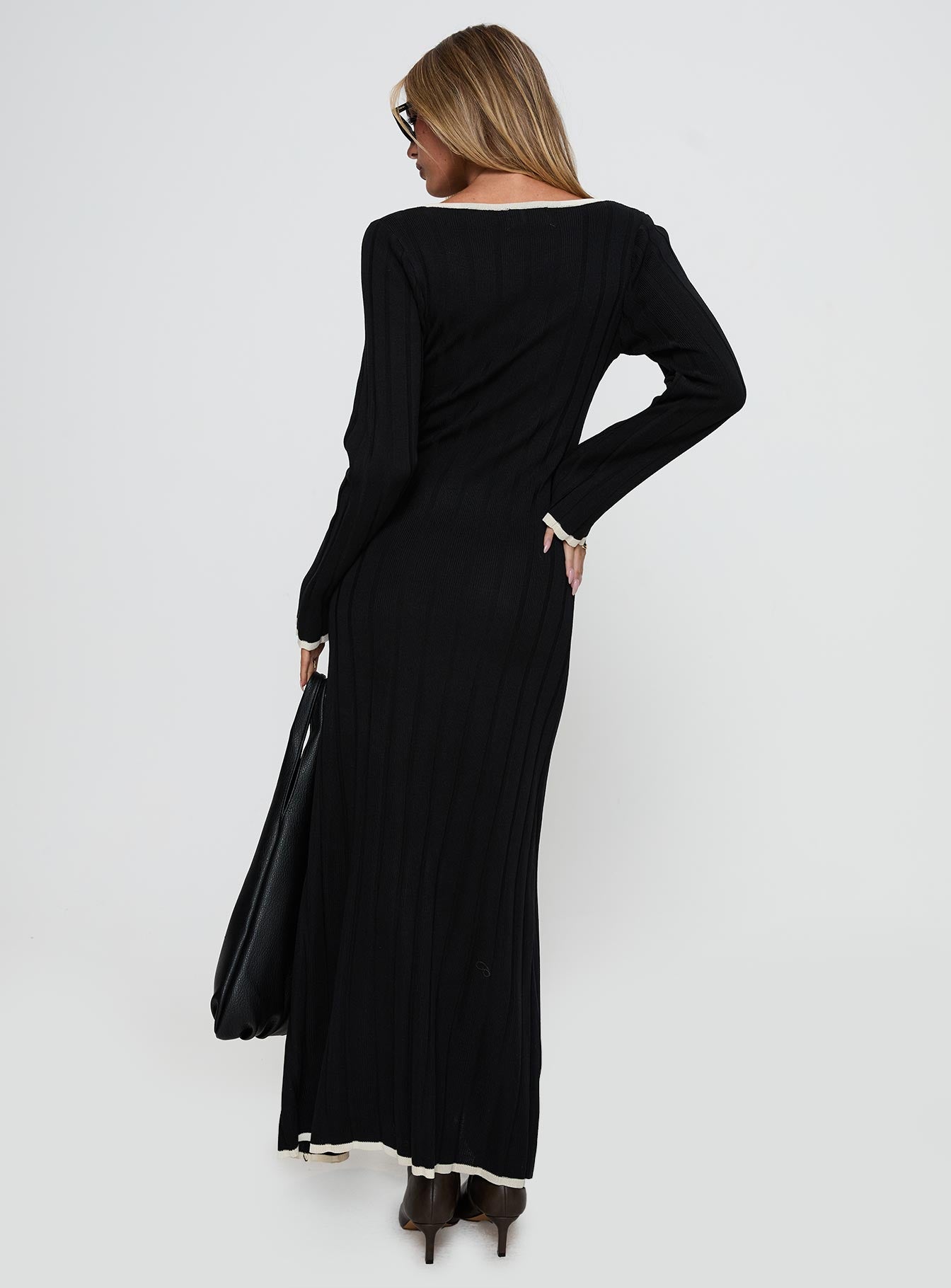 Claira Long Sleeve Maxi Dress Black、mySite、solidvoid
