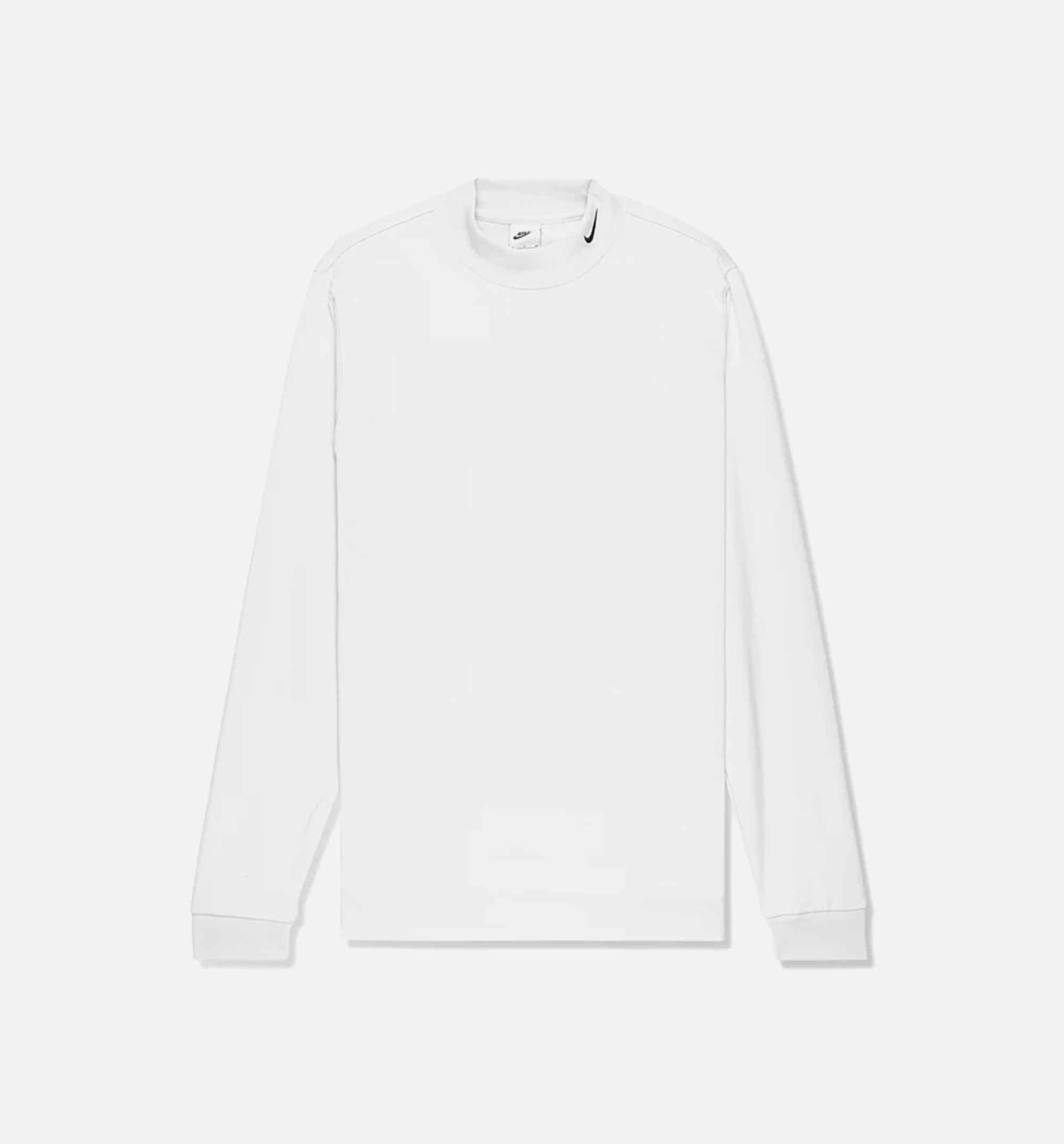 Mock Neck Mens Long Sleeve Shirt - White、mySite、dreamappss