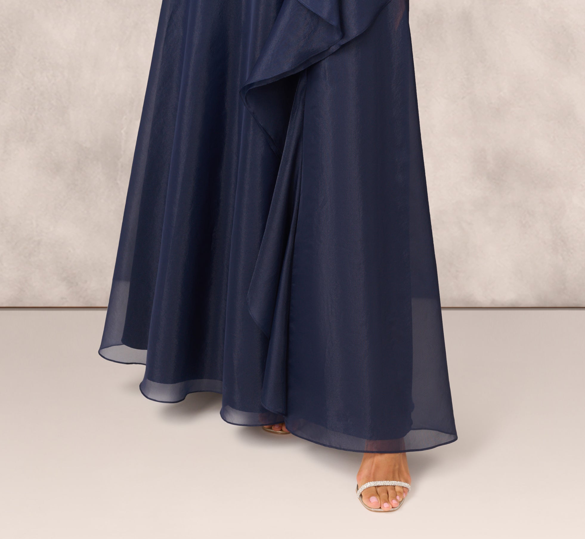 Draped Organza One Shoulder Ballgown In Twilight、mySite、solidvoid