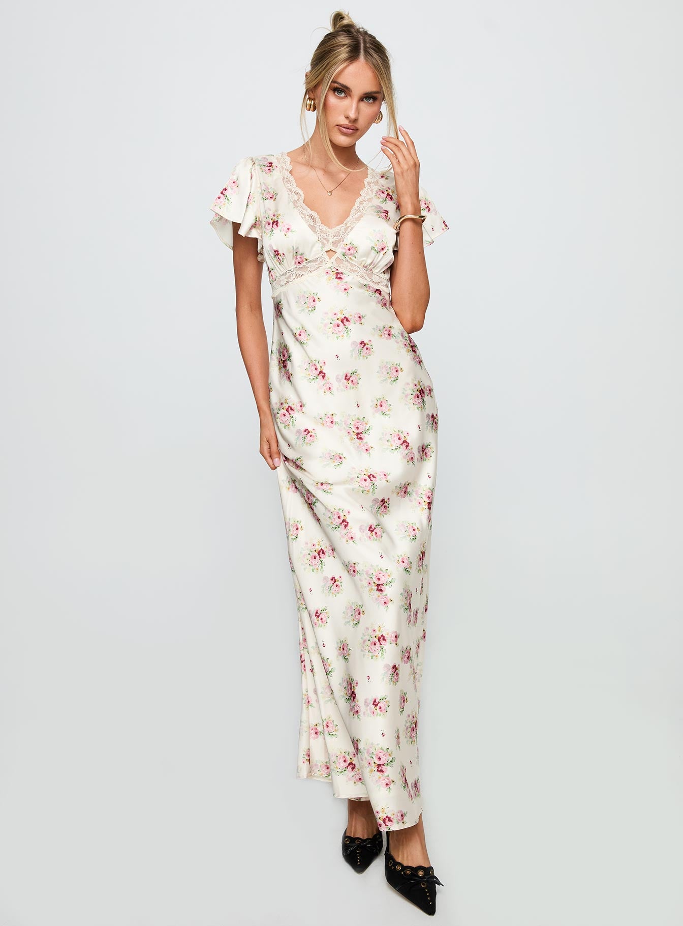 Miraselle Maxi Dress Cream Floral、mySite、solidvoid