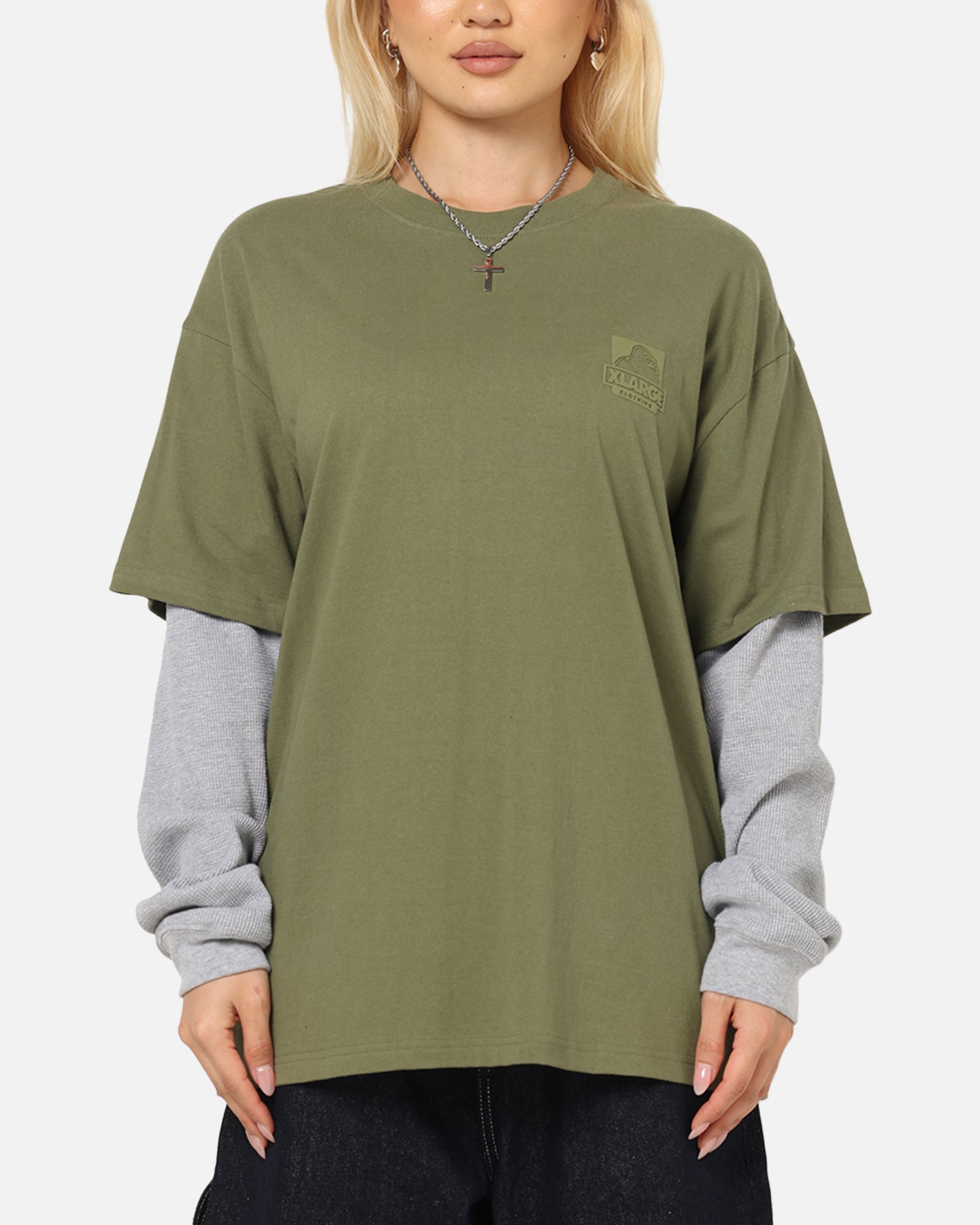 X-Large 91 Double Layer T-Shirt Pigment Olive、mySite、zt4zffjzw