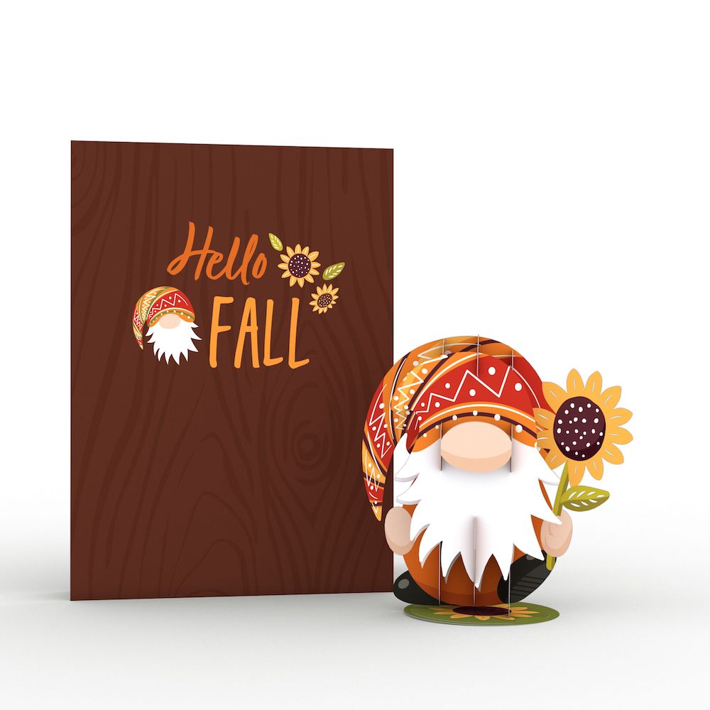 Fall Gnome Card with Pop-Up Gift、mySite、solidvoid