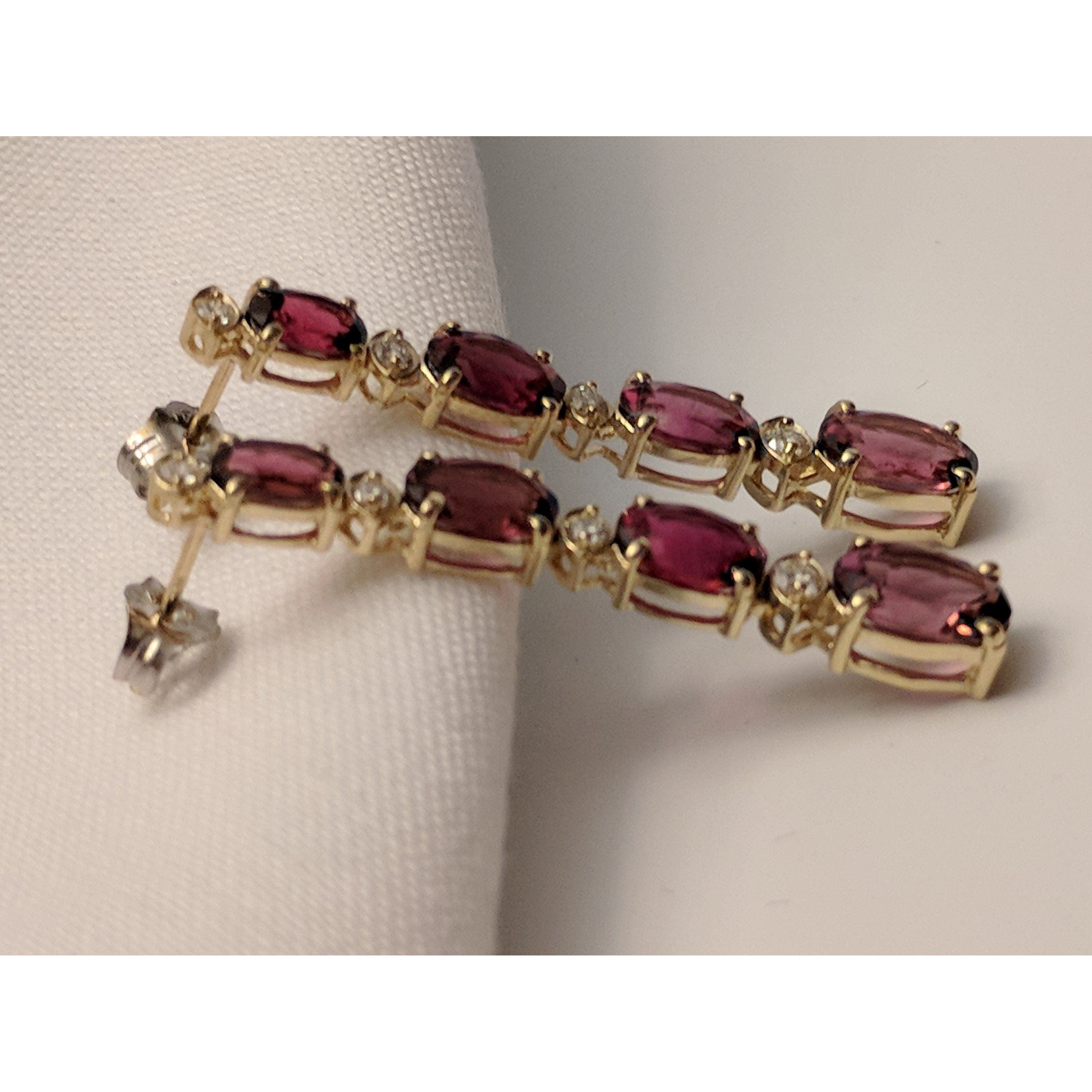 Pink Tourmaline and Diamond SET, 27.4ctw Necklace & 7.45ctw Earrings in 14K Gold, STUNNING!、mySite、g9winljtr