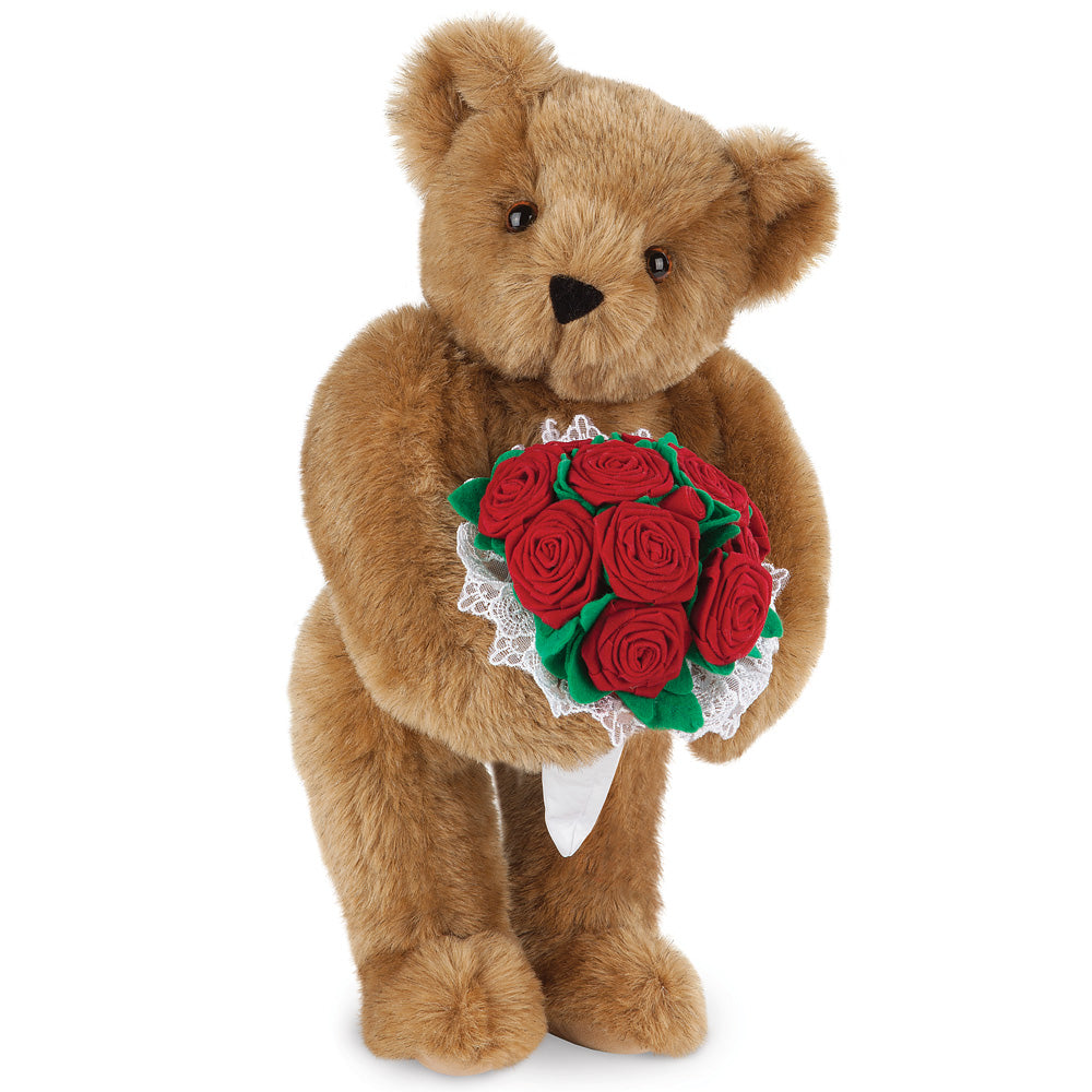 15 In. Red Rose Bouquet Teddy Bear、mySite、g9winljtr