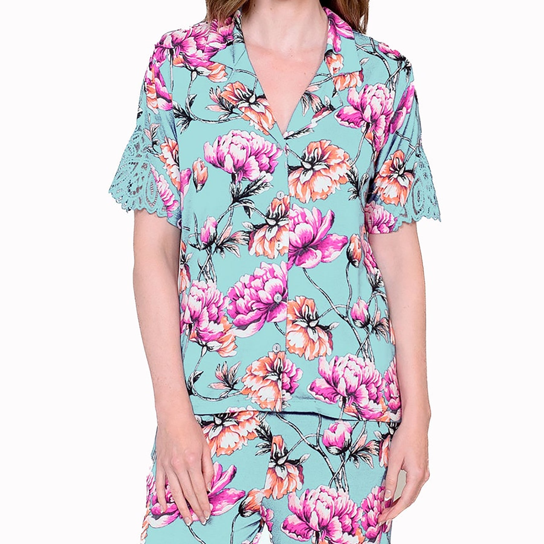  LatteLove Printed SS Button Up+Pants PJ Set、mySite、justintrudeaud