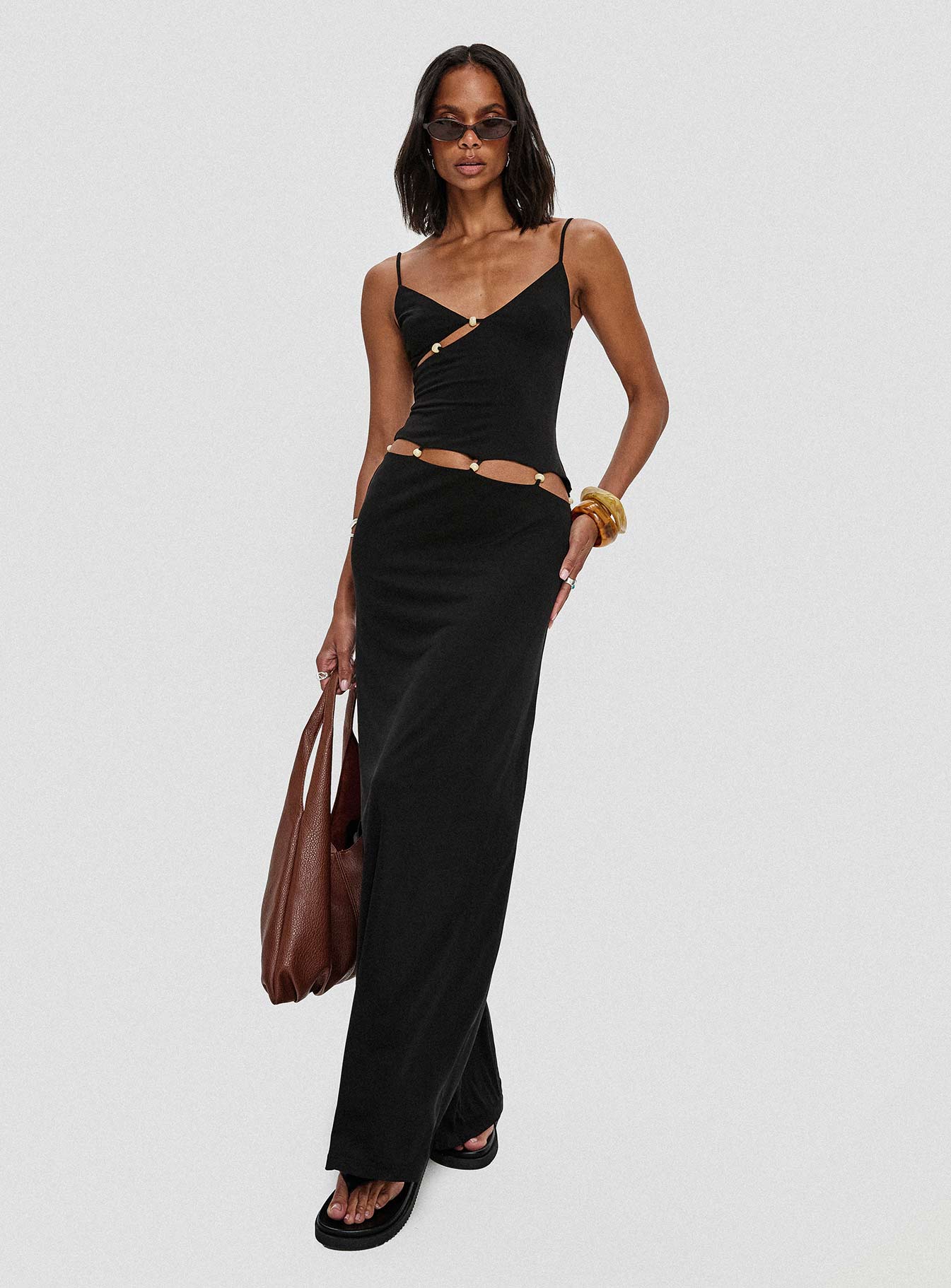 Allspice Beaded Maxi Dress Black、mySite、solidvoid