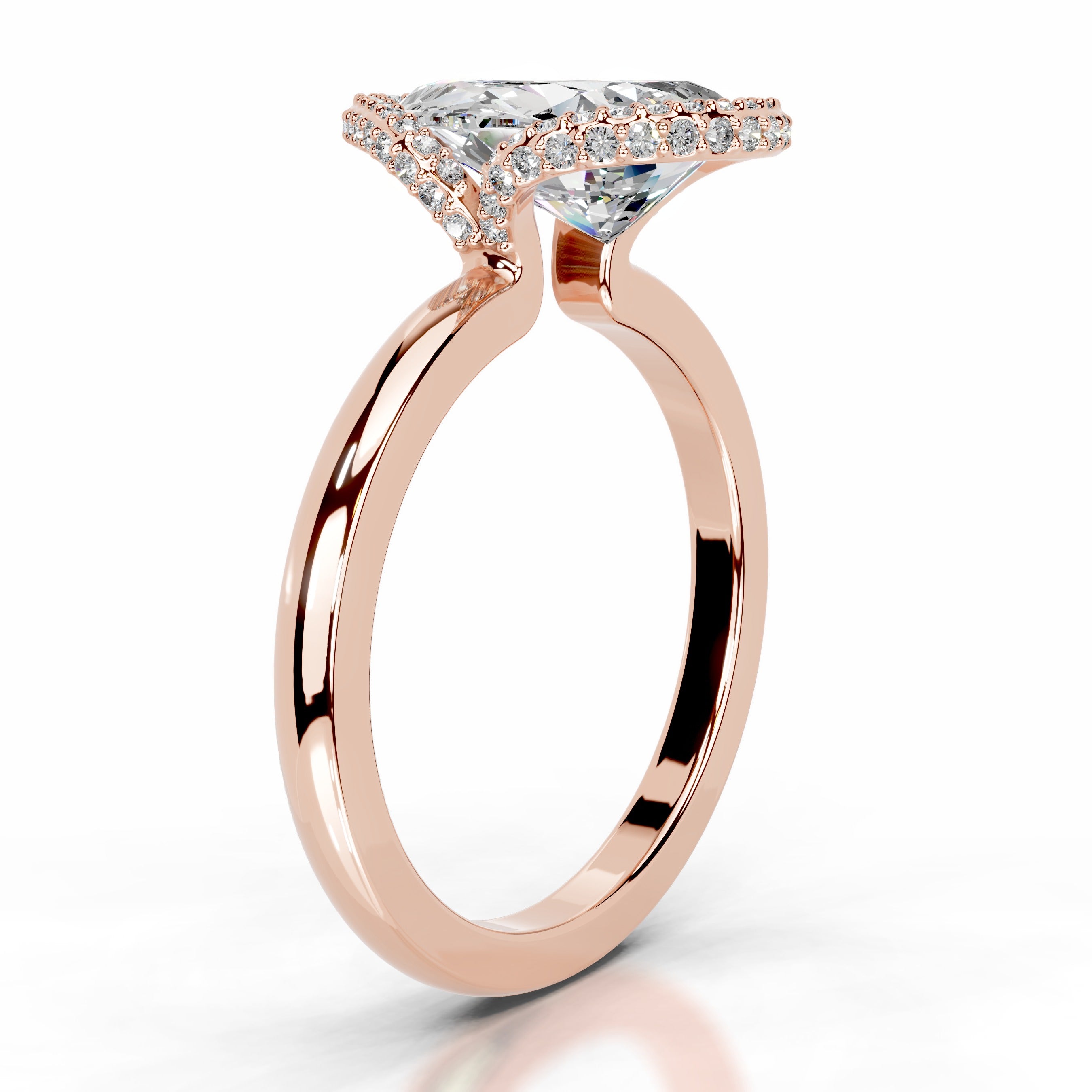 Bowie Moissanite & Diamond Ring - 14K Rose Gold、mySite、hinf8tx79