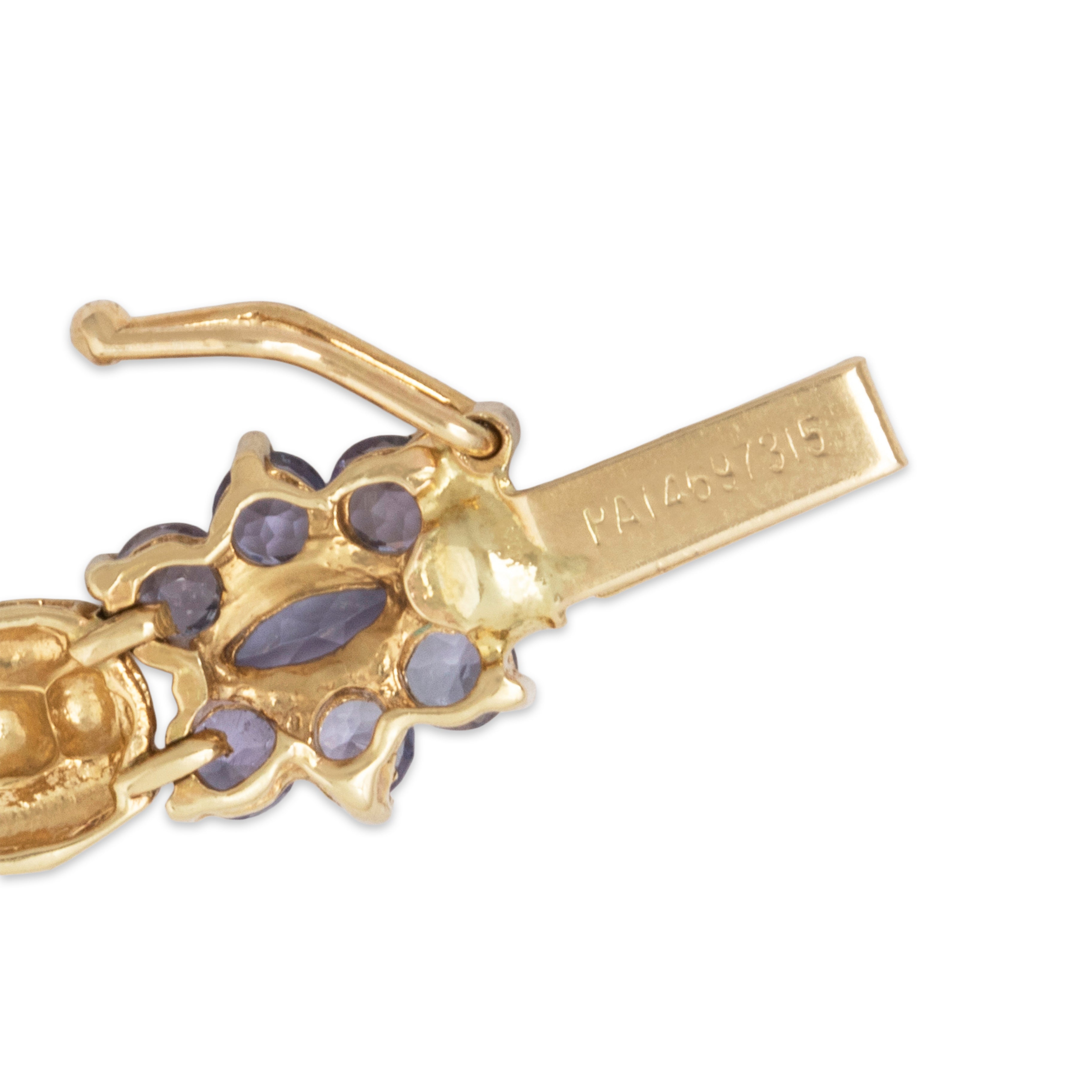 Vintage 14k Yellow Gold 4.3cttw Tanzanite Floral Station Bracelet 7.25、mySite、hinf8tx79