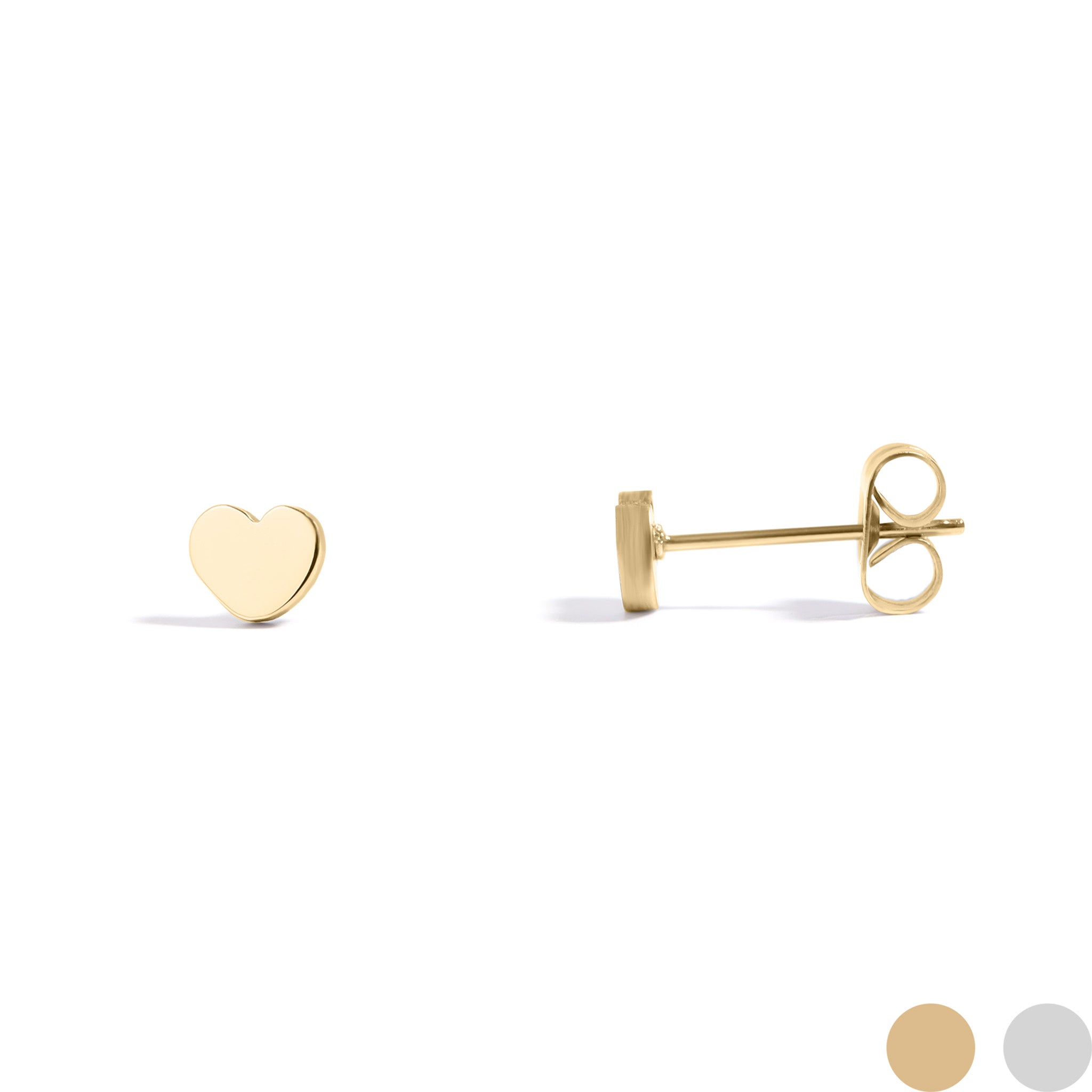 18K Gold PVD Stainless Steel Heart Stud Earrings / ERJ0056、mySite、dreamappss