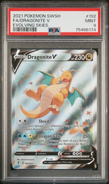 DRAGONITE V 192/203 ALT ART PSA 9、mySite、waistdrama