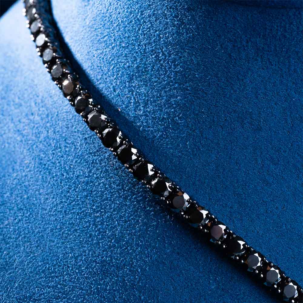 4MM Black Moissanite Tennis Chain 14K Black Gold、mySite、hinf8tx79